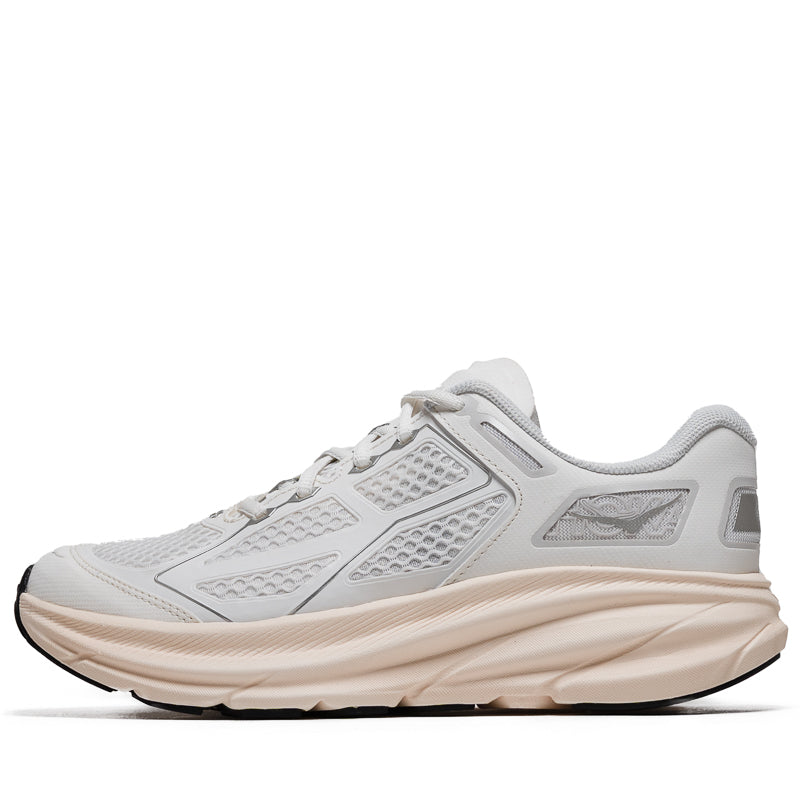 Hoka One One Clifton 9 Running Shoes for Men & Women - Frost/Cosmic Grey | Lightweight Cushioned Road Running Sneakers for Marathon Training & Daily Jogging