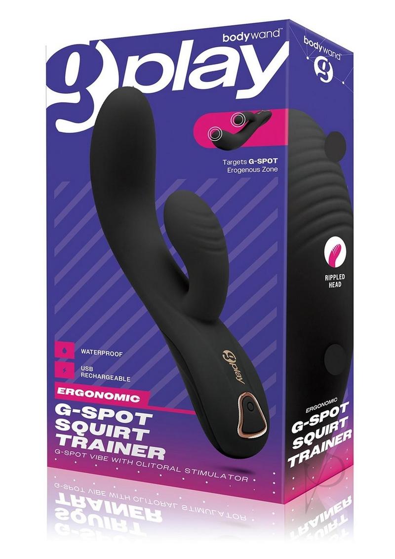 Bodywand G Play Squirt Trainer - Rechargeable Silicone Rabbit Vibrator for Women, Black | Powerful Dual Stimulation for Clitoral & G-Spot Pleasure | Perfect for Solo Play & Couples Intimacy