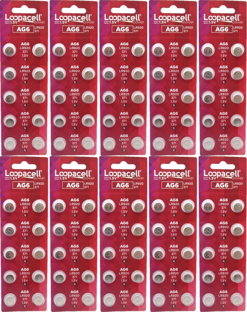 100 Pack AG6 371 Watch Batteries - LR621 LR920 SR621W - Long Lasting Replacement Batteries for Watches, Calculators, and Small Electronics - Perfect for DIY Repairs and Home Use