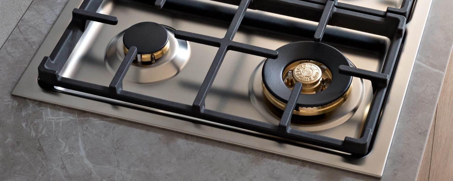 Bertazzoni MAST366QBXT 36-Inch Drop-In Gas Cooktop with 6 Brass Burners - Professional Stainless Steel Gas Stove for Modern Kitchen - Perfect for Home Chefs & Entertaining