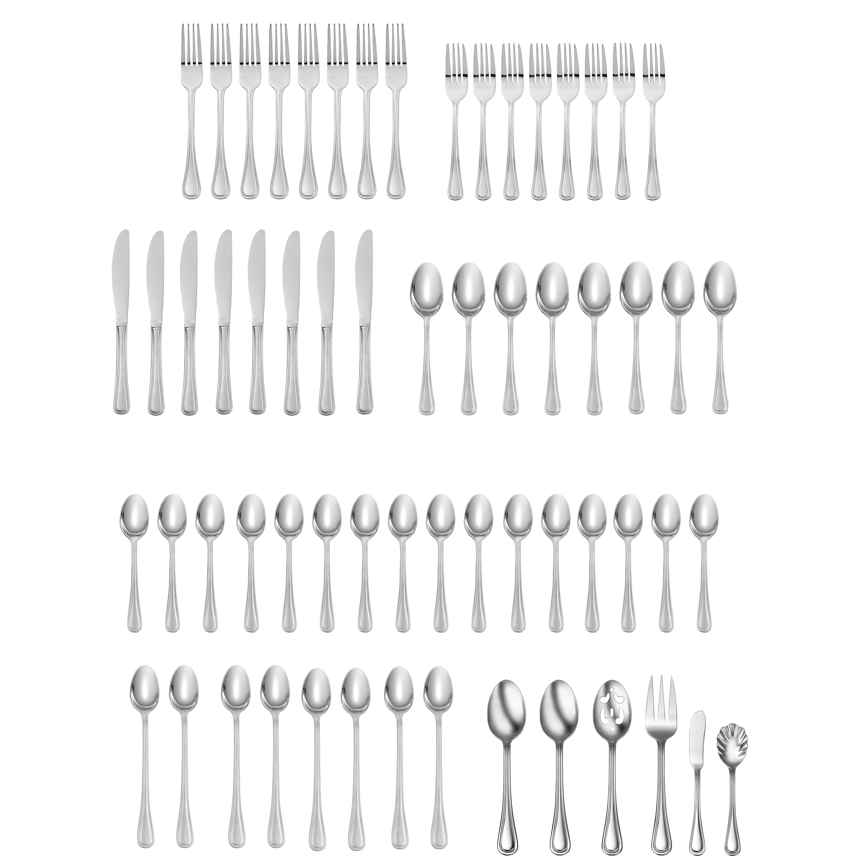 62-Piece Flatware Set - Stainless Steel Silverware Set for 12 - Elegant Dinnerware Cutlery Set for Home, Restaurant & Wedding - Knife, Fork, Spoon Set - Perfect for Dining, Entertaining & Gifts