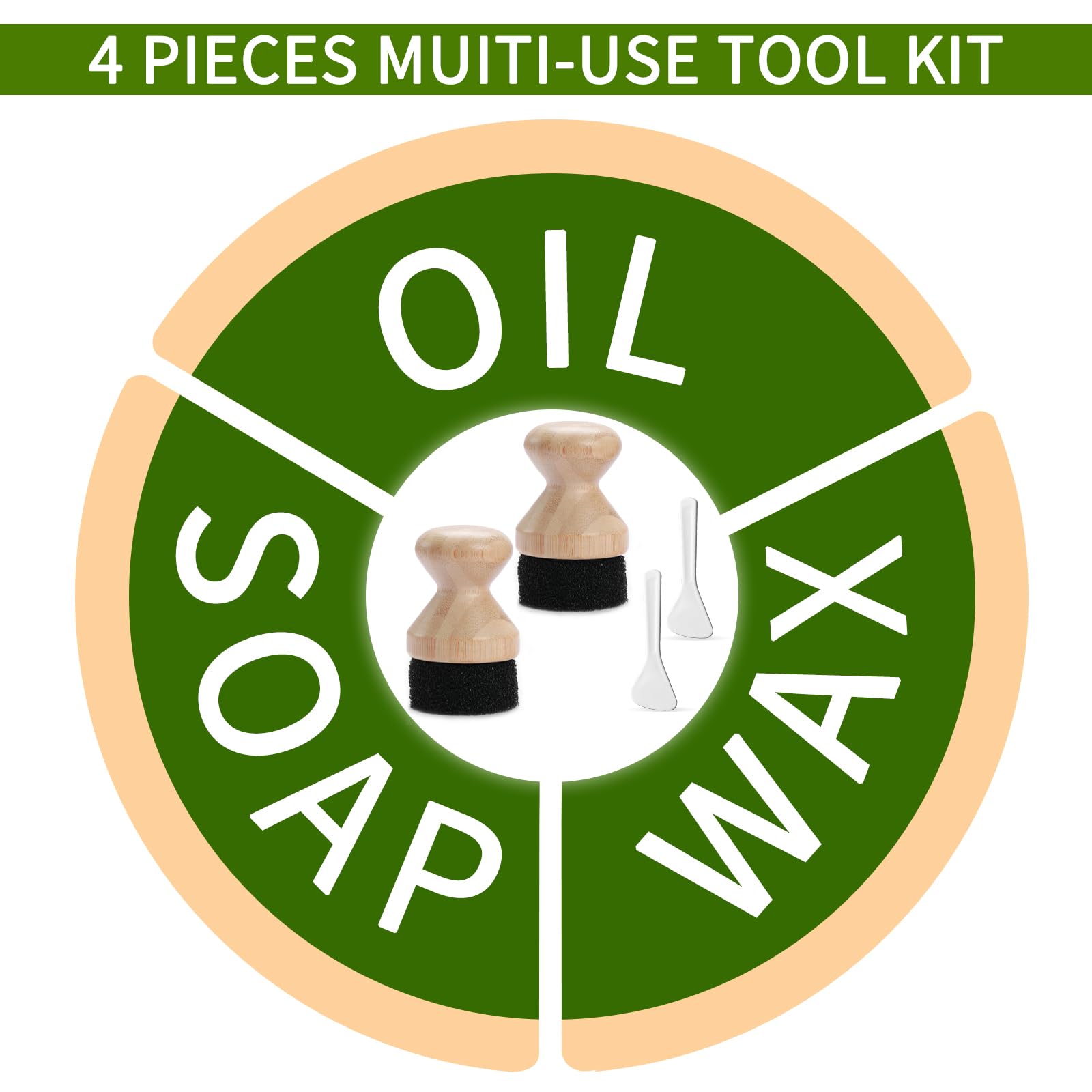2-Pack Mineral Oil Applicators for Wood Cutting Boards – Food Safe Butcher Block Conditioner, Reusable Wax Applicator Pad/Sponge/Rag – Perfect for Kitchen Countertops, Cutting Boards & Wooden Utensils