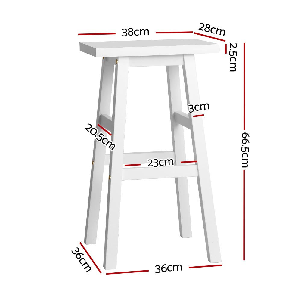 2-Pack White Wooden Bar Stools for Kitchen Counter - Modern & Comfortable Dining Chairs for Breakfast Nook, Bar, or Home Decor