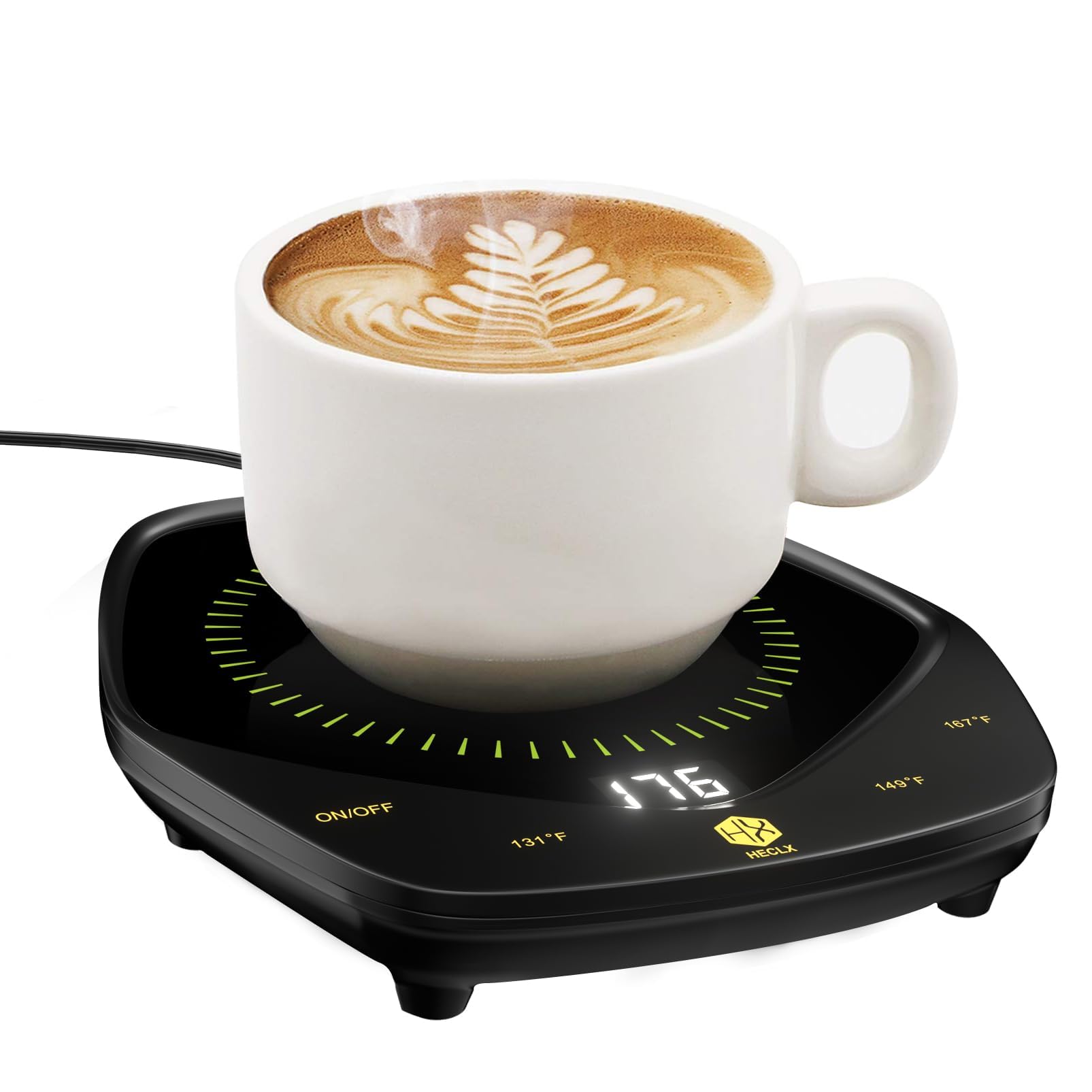 Adjustable Temperature Coffee Mug Warmer for Desk - 131°F/149°F/167°F with Auto Shut Off - Wax Melter & Beverage Cup Warmer - Perfect Gift for Women (Black, No Cup Included) - Ideal for Office, Home & Dorm Use