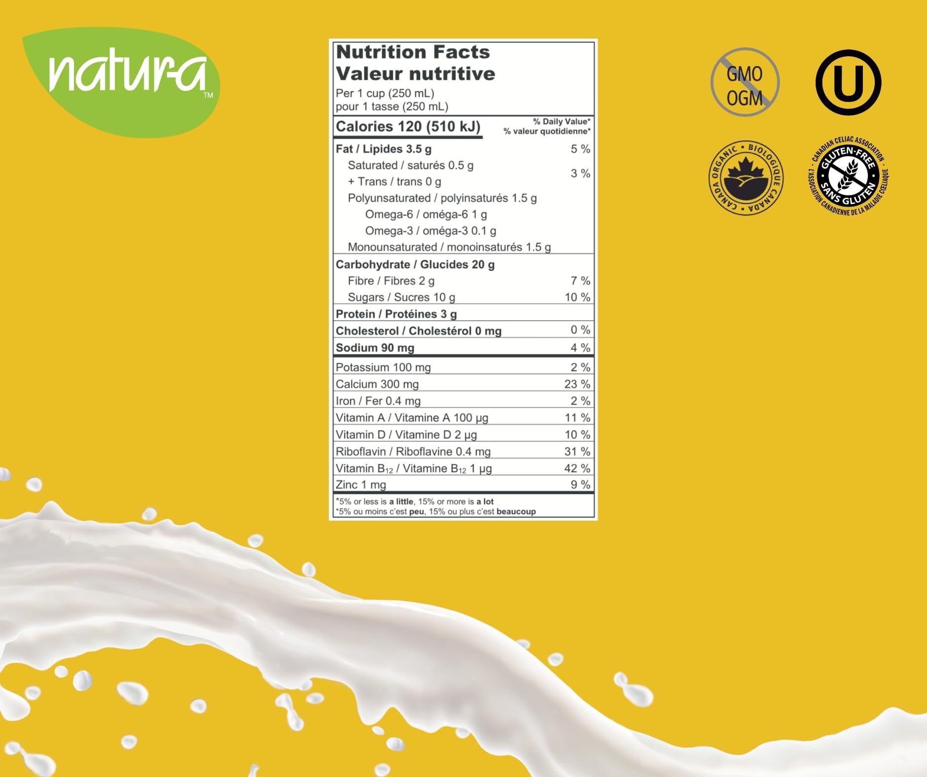 Organic Oat Milk - NATURA Original, Gluten Free, Dairy Free, Vegan, Non-GMO, Shelf Stable Plant Based Beverage | 946ml | Perfect for Coffee, Smoothies & Baking - Made in Canada