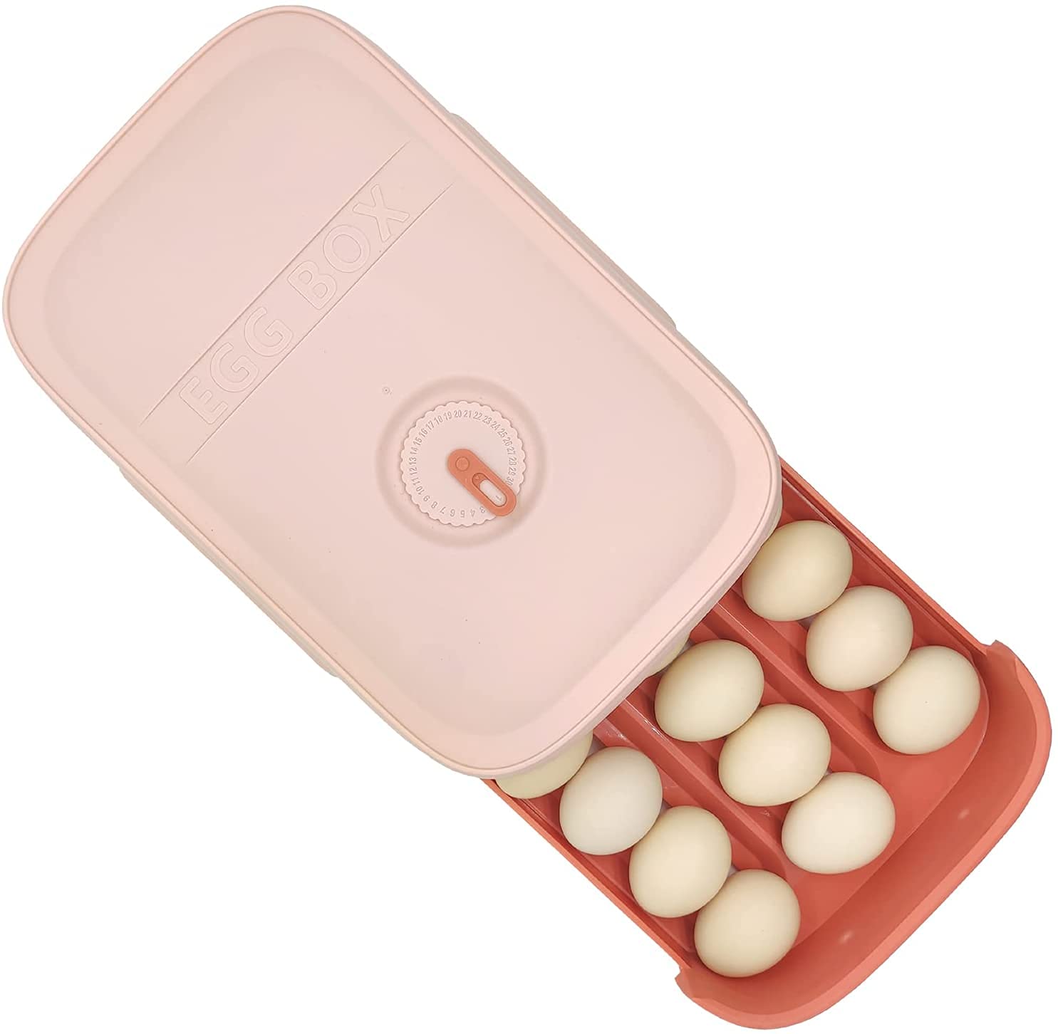 Best Plastic Egg Holder for Refrigerator - 12 Egg Storage Container with Drawer Design, Durable Kitchen Organizer - Perfect for Fridge, Pantry & Breakfast Meal Prep