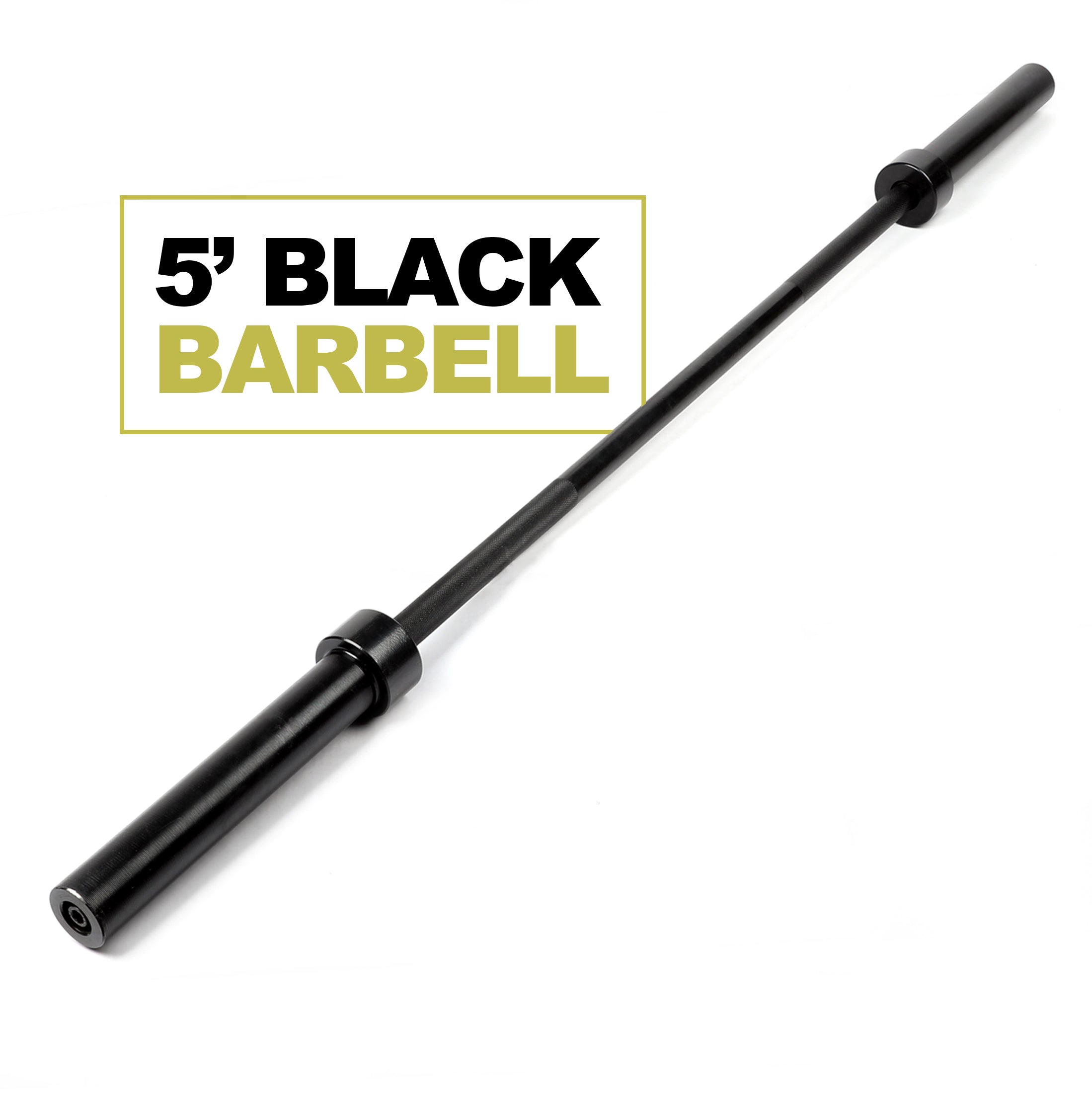 PRCTZ 5ft Olympic Barbell - 2 Inch Sleeve Diameter, 25 Pound Weighted Bar with 600 LB Capacity for Strength Training & Home Gym Workouts