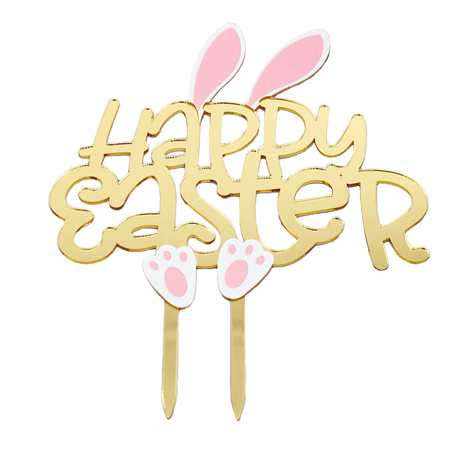Easter Bunny Cake Topper Set - Rabbit Ear Cake Picks for Easter Party Decorations | Perfect for Easter Cakes, Cupcakes, and Spring Dessert Decor