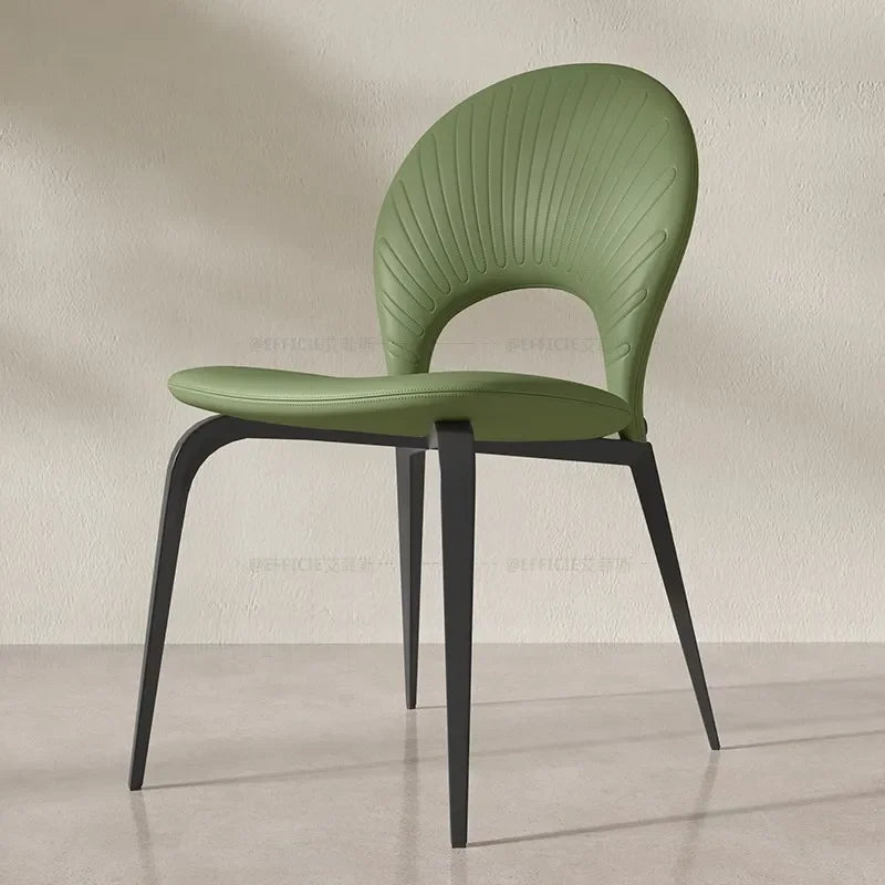 Premium Leather & Wood Dining Chair - Modern Comfort for Home, Restaurant & Office Use