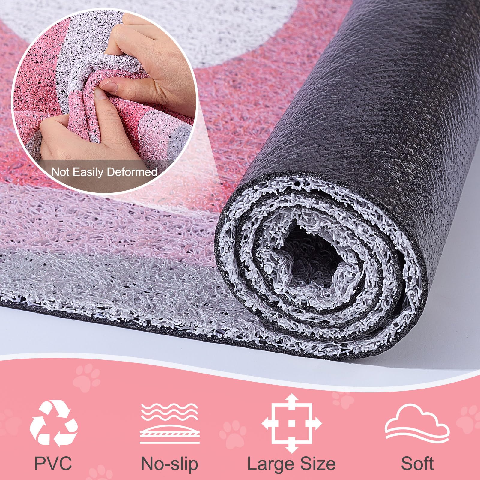 Premium Non-Slip Cat Litter Mat - Extra Large Litter Box Mat with Unicorn Design | Soft, Washable & Durable Kitty Litter Trapping Mat | Cute Cat Food Mat for Easy Cleanup | Perfect for Multi-Cat Homes & Small Apartments