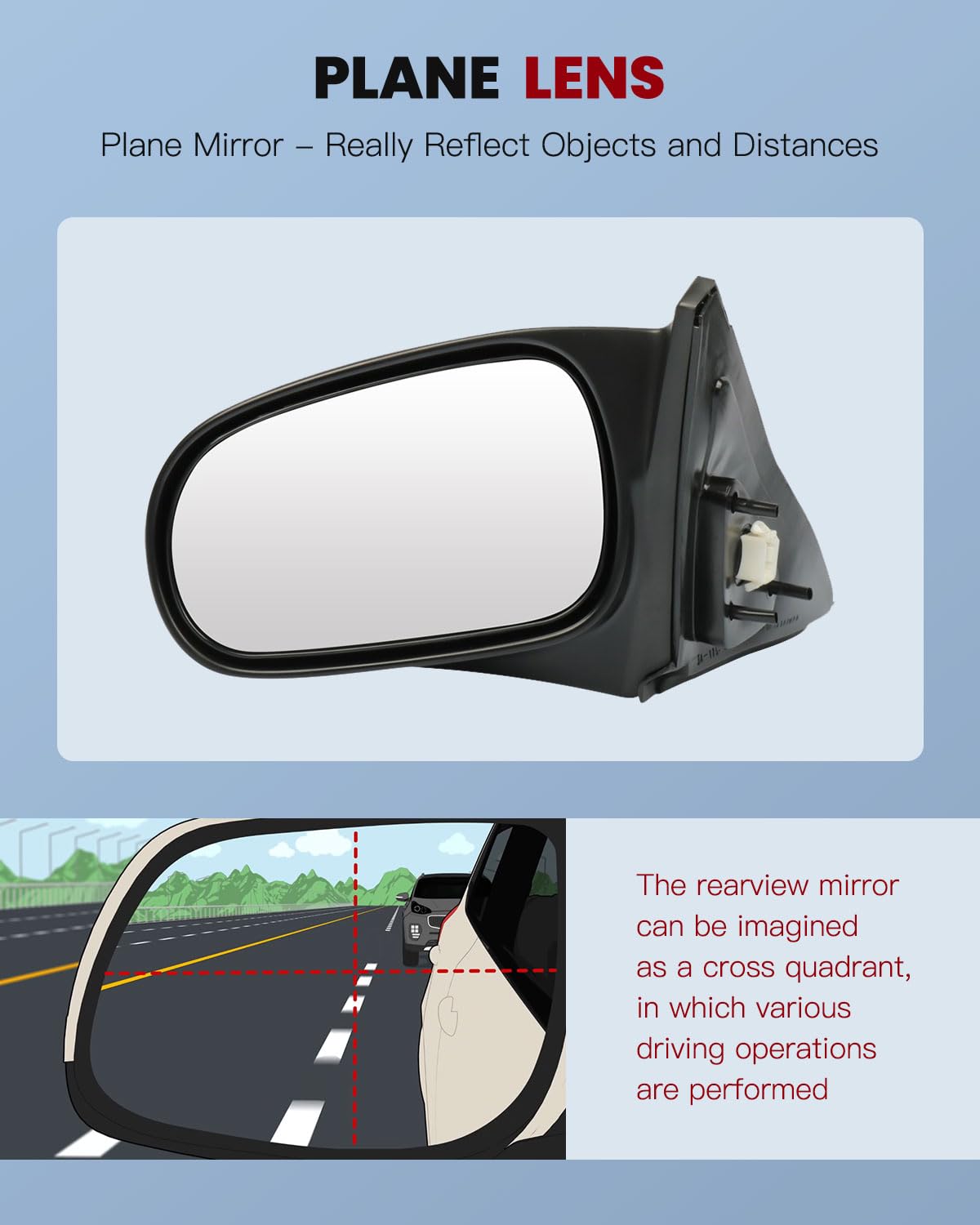 Replacement Power-Adjustable Driver Side Mirror for 1996-2000 Honda Civic (Left Side) - Durable Auto Part for Safe Driving & Easy Installation