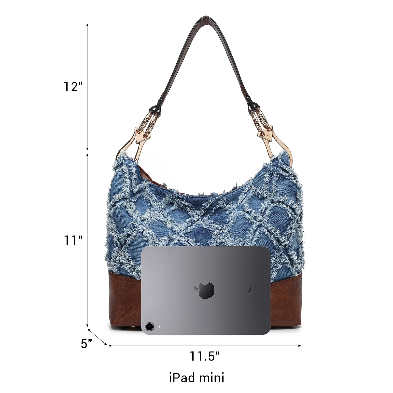 Dasein Women's Soft PU Leather Hobo Purse - Slouchy Shoulder Bag with Top Handle, Casual Tote for Work, Travel & Everyday Use