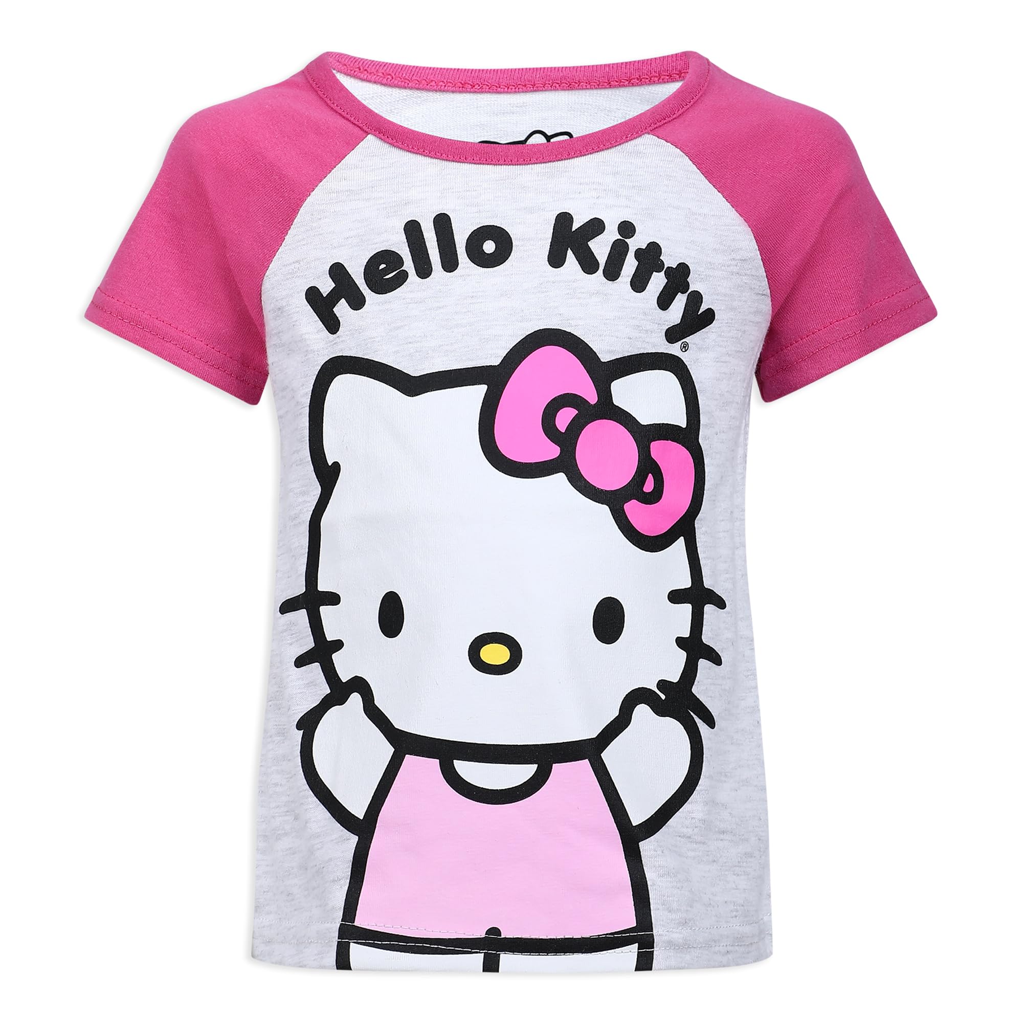 Hello Kitty Girls T-Shirt and Shorts Set - Cute Pink Outfit for Infant, Toddler & Kids (1-8 Years) - Perfect for Playdates, Birthday Parties & Summer Activities