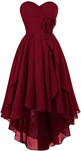 Elegant Burgundy Chiffon Ruffled Homecoming Dress J3890 - Perfect for Prom, Party & Special Occasions