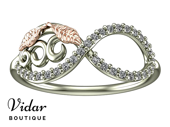 Elegant Two-Tone Gold Infinity Wedding Band for Women - Perfect for Engagement, Anniversary & Special Occasions