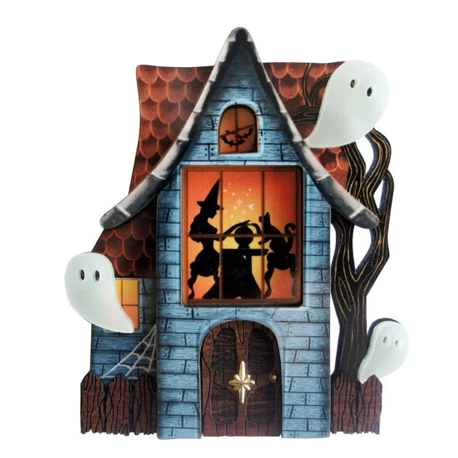 Laliblue Haunted House Halloween Brooch - Spooky Gothic Jewelry for Costume Accessories, Party Favors & Collectibles