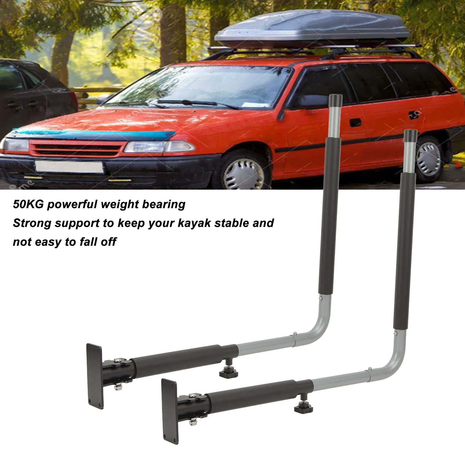 High Strength Foldable Telescopic Car Roof Box Wall Mount Rack - 50KG Load Bearing Kayak & Canoe Storage Hanger for Surfboards, SUVs, and Outdoor Adventures