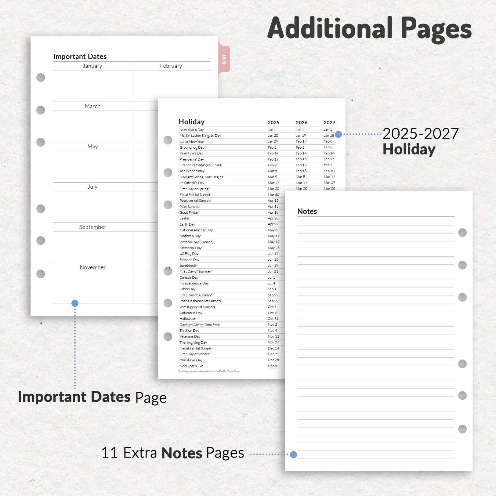 2025 Weekly & Monthly Planner Refills - 6-Hole Punched A5 Planner Inserts (Jan-Dec 2025) with Monthly Tabs - 5.5