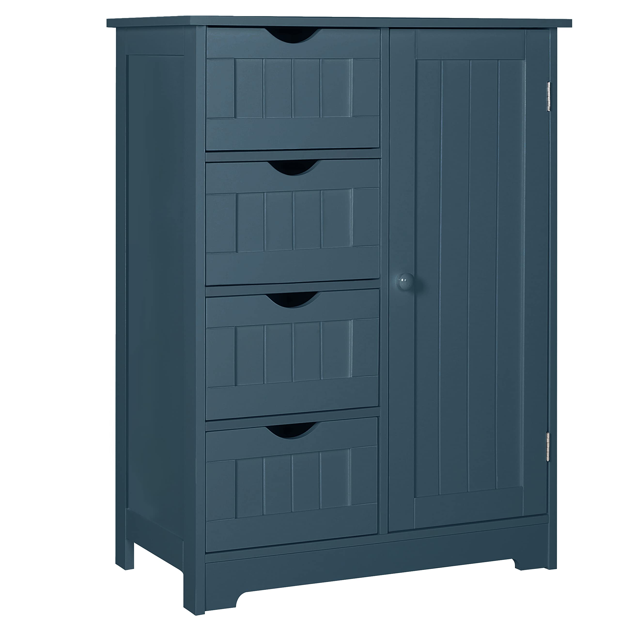 MUPATER 4-Drawer Bathroom Storage Cabinet with Cupboard - Freestanding Compact Floor Organizer for Towels, Toiletries & Essentials - Perfect for Bathroom, Laundry Room, Entryway & Bedroom - Space-Saving Blue Storage Solution