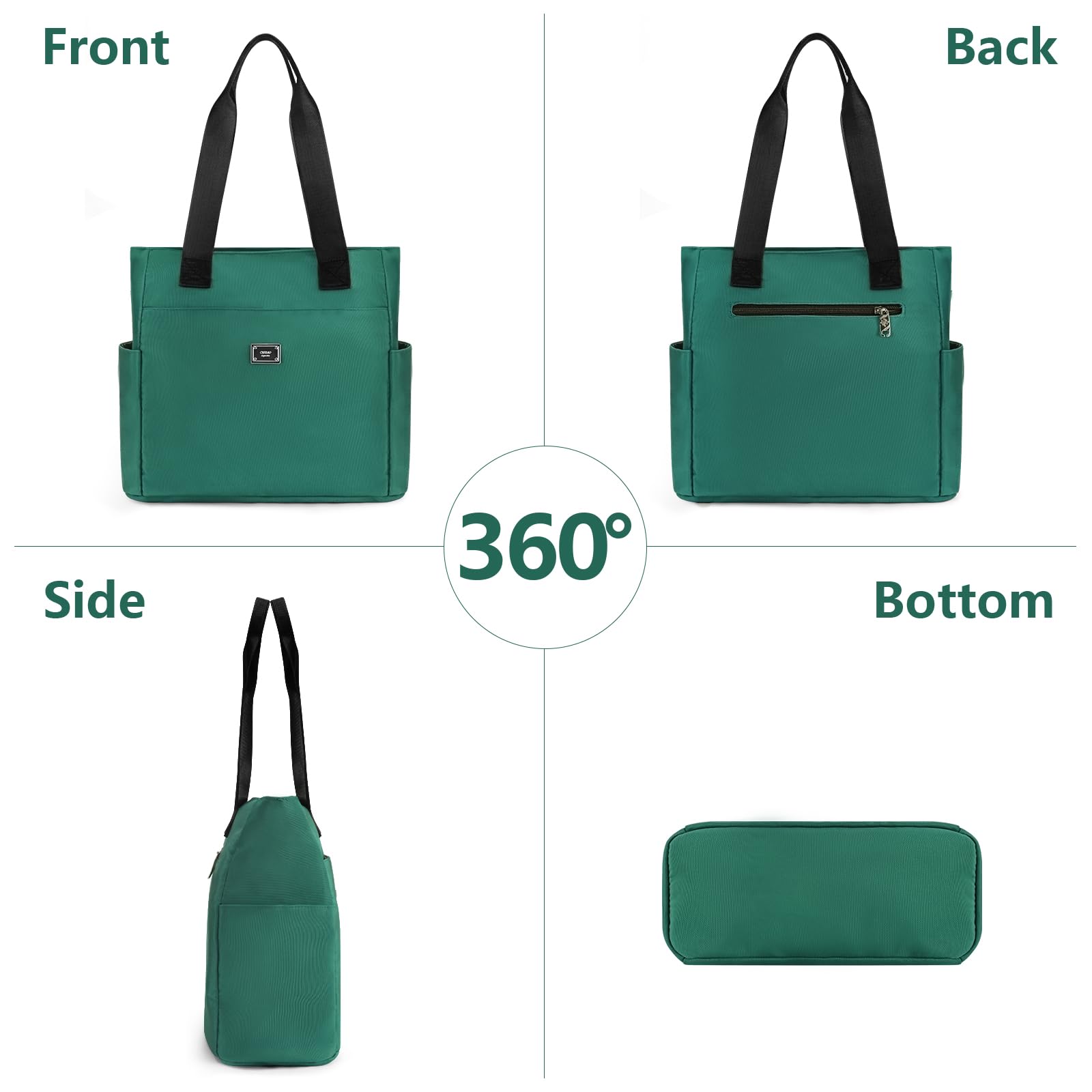 DKIIL NOIYB Women's Waterproof Nylon Shoulder Bag - Lightweight Hobo Tote with Multiple Pockets (34cm) - Perfect for Work, Travel & Daily Commute