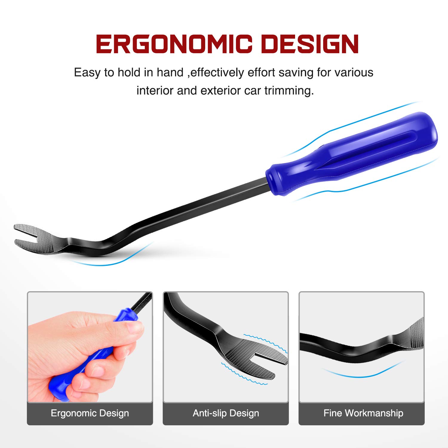 Nilight 5-Piece Car Trim Removal Tool Kit - Auto Panel Fastener Remover Set for Dash, Audio & Window Molding | Perfect for Car Stereo Installation, Interior Detailing & DIY Auto Repairs