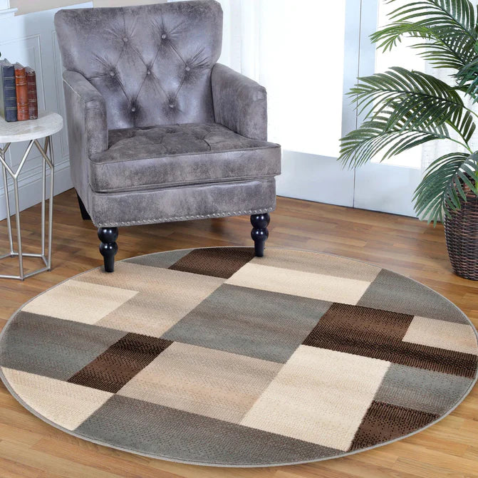 Clifton Modern Geometric Patchwork Area Rug or Runner Rug - Non-Slip Soft Living Room Carpet for Home Decor, Bedroom, Office - Stylish & Durable Floor Mat