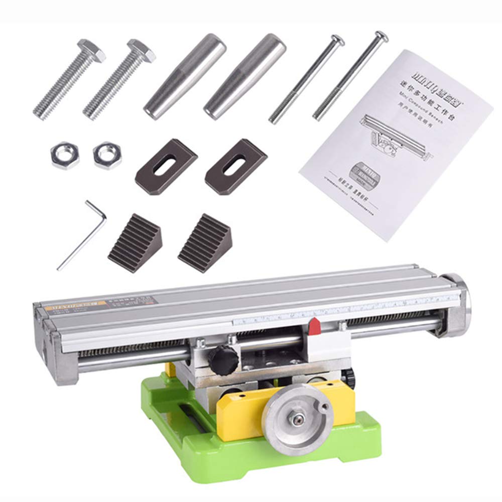 Multifunctional Mini Bench Vise - Precision Drill Press Milling Machine Compound Table Adjustable Worktable (BG-6350) for DIY Projects, Metalworking, and Woodworking