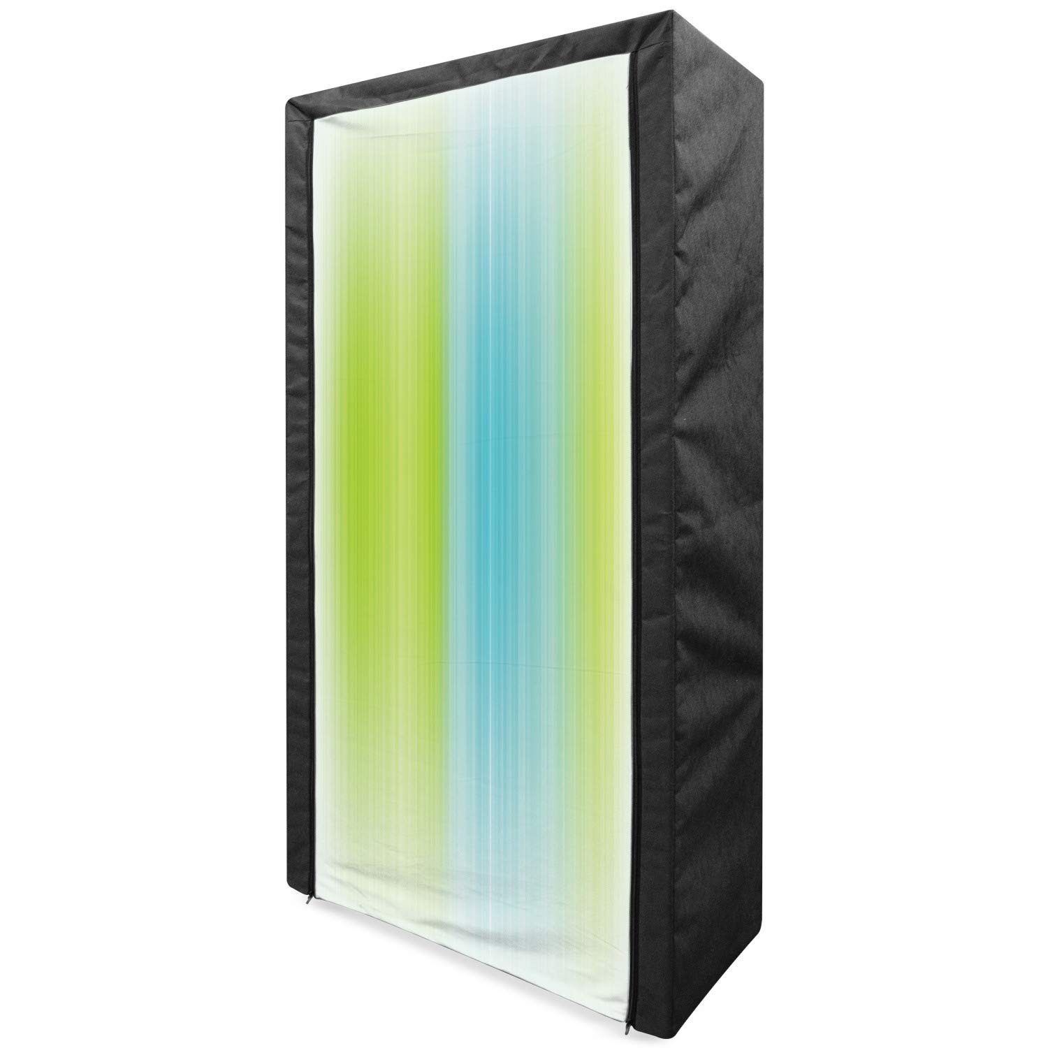 Ambesonne Modern Portable Fabric Wardrobe - Digital Striped Texture with Vertical Lines & Narrow Bands | 33.5