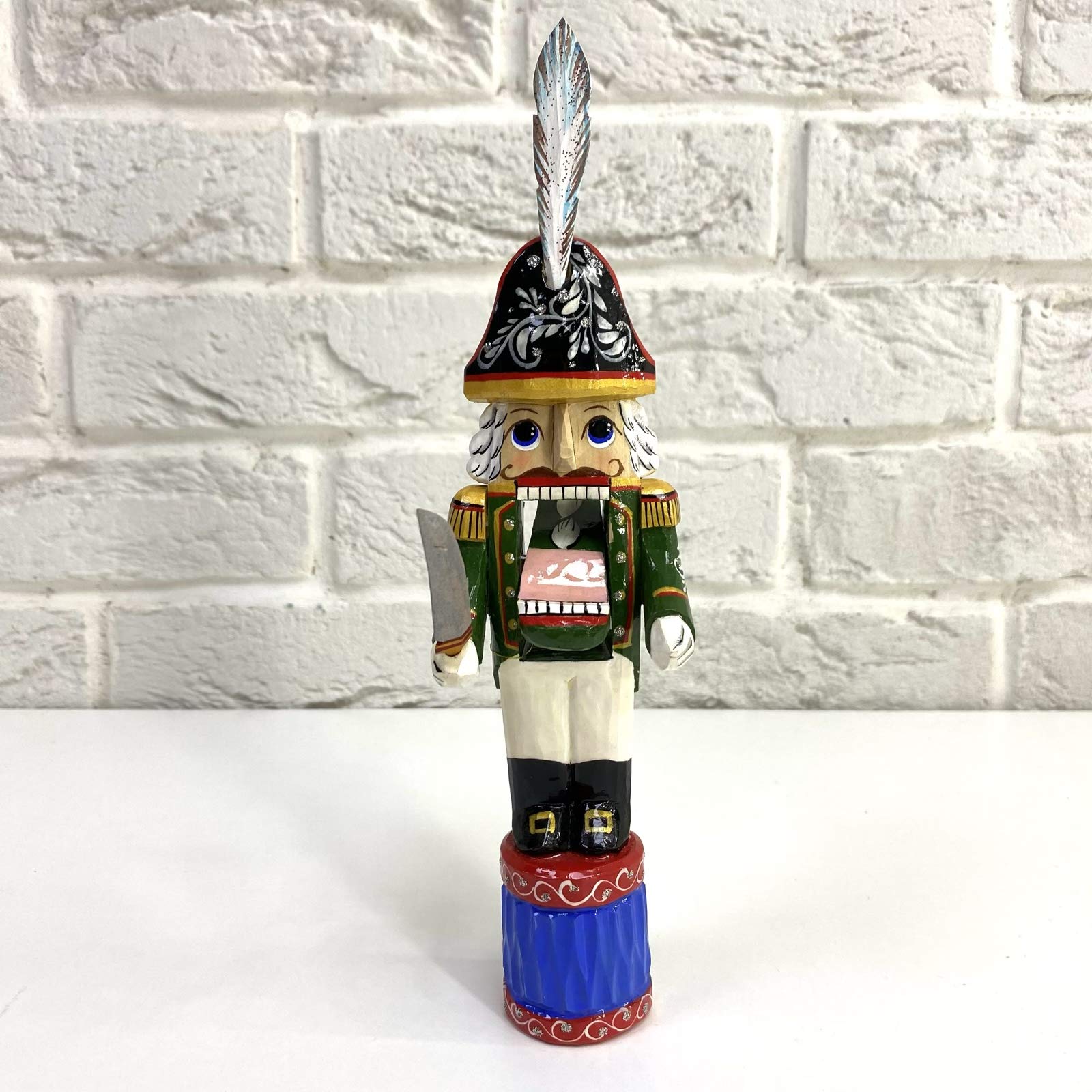 Handmade Wooden Nutcracker Soldier Christmas Ornament - Traditional Drum Decor for Holiday Home & Party - Perfect for Xmas Tree, Mantel, and Festive Table Centerpiece