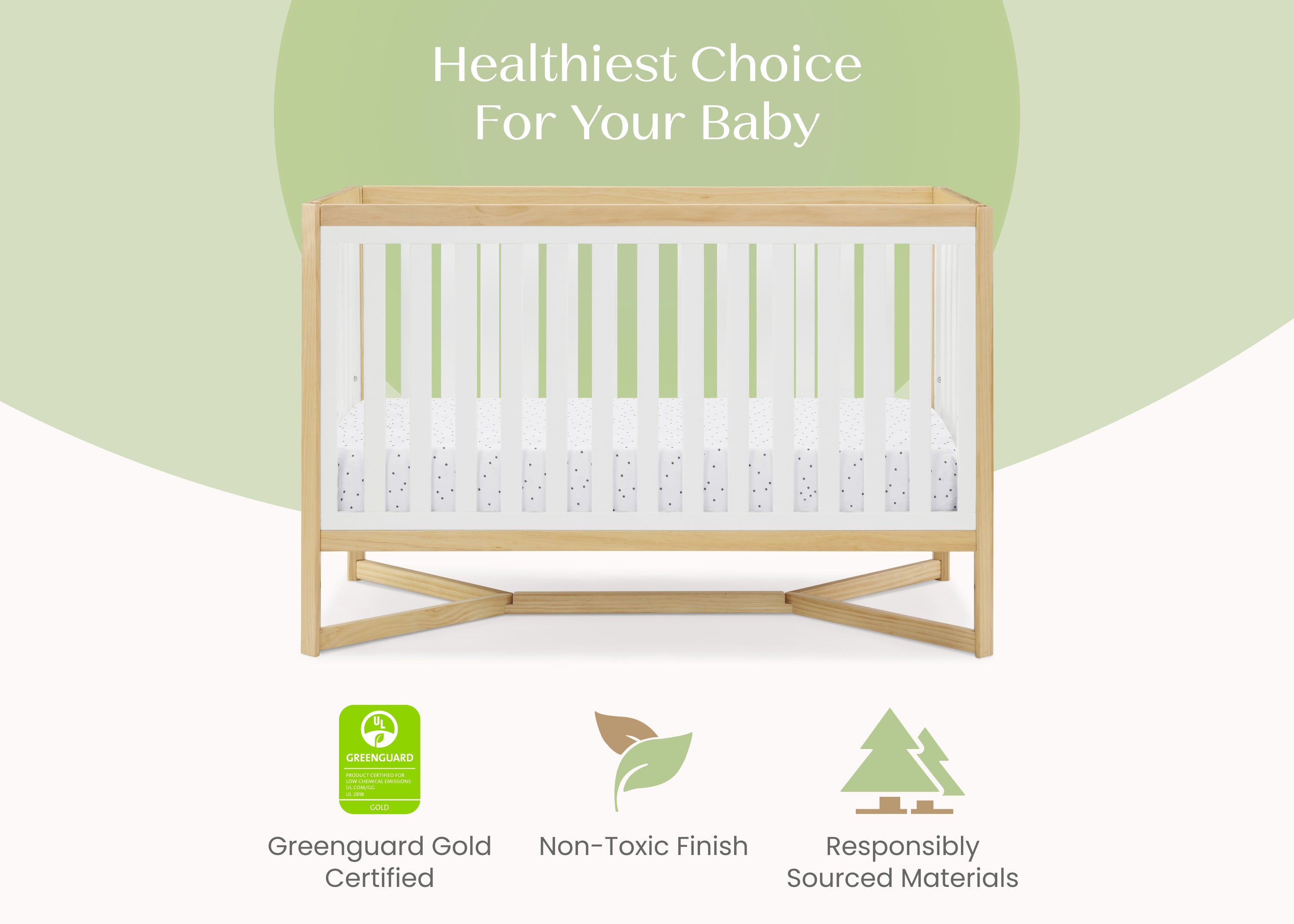 Tribeca 4-in-1 Convertible Baby Crib - White Nursery Furniture for Newborn to Toddler Bed - Perfect for Modern Nursery Rooms & Daycare Centers