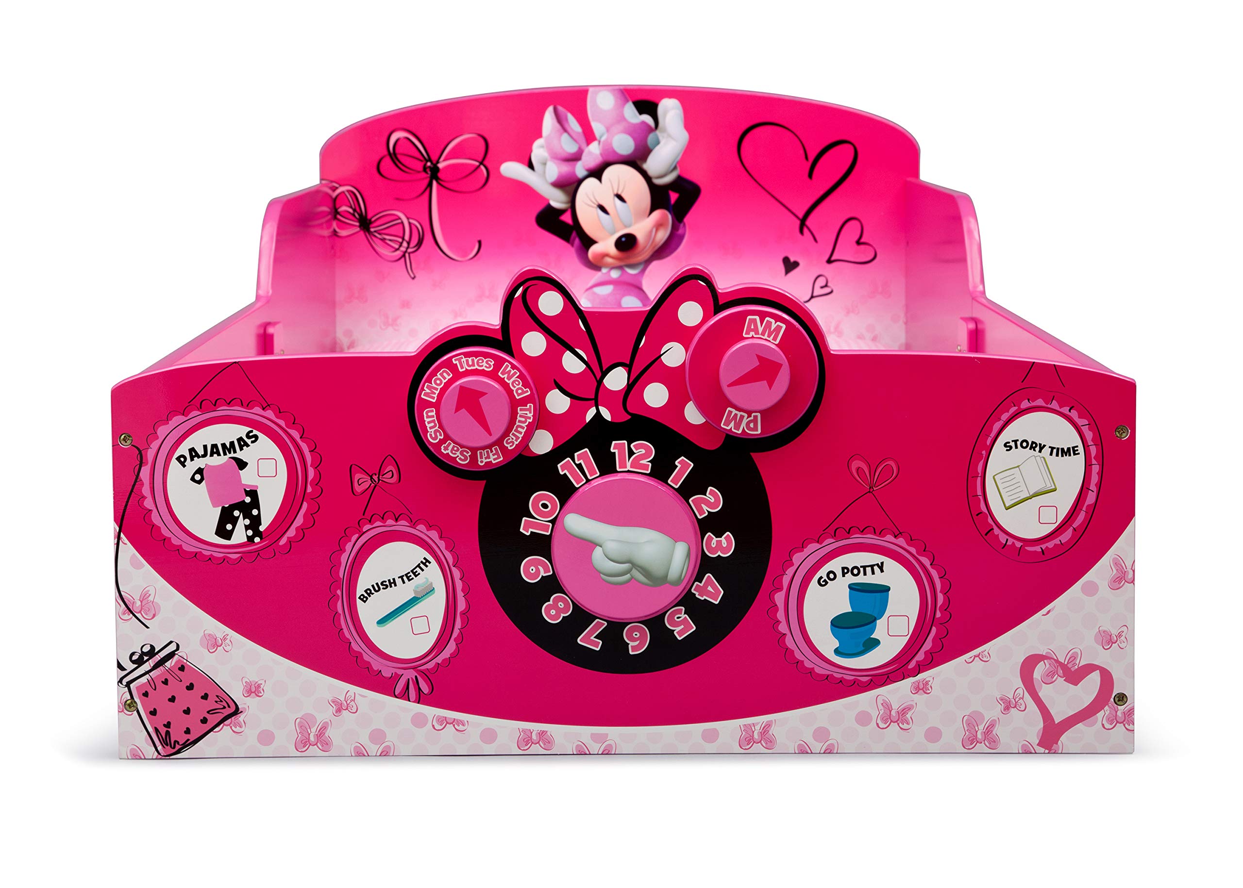 Delta Children Disney Minnie Mouse Interactive Wood Toddler Bed with Serta Perfect Slumber Dual-Sided Mattress - Recycled Fiber Core Toddler Bed Set for Girls' Room | Nursery Furniture for Toddlers 2-5 Years Old