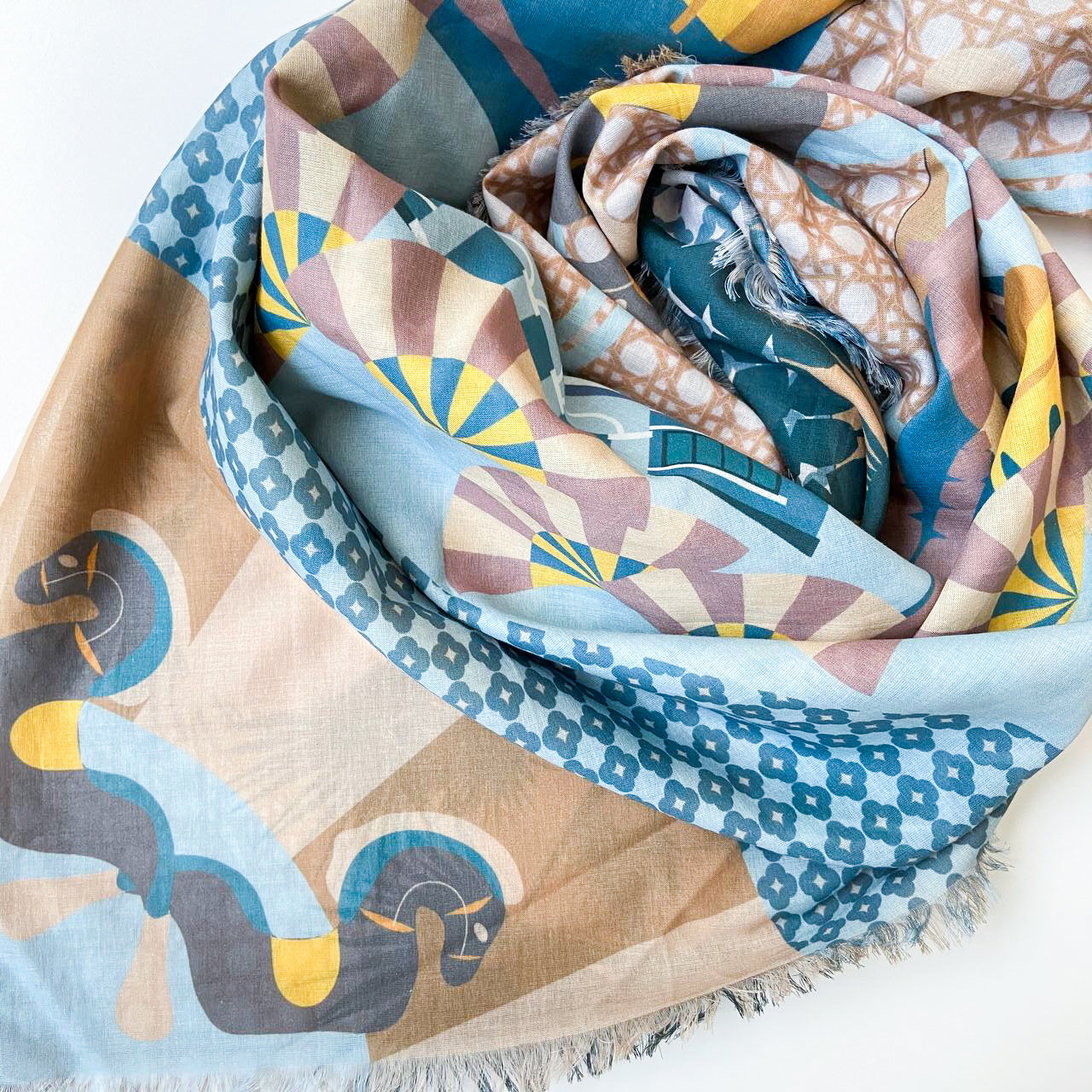 Enchanted Kampong Glam Cotton Scarf - Lightweight & Breathable Fashion Accessory for Women - Perfect for Travel, Beach, and Everyday Wear