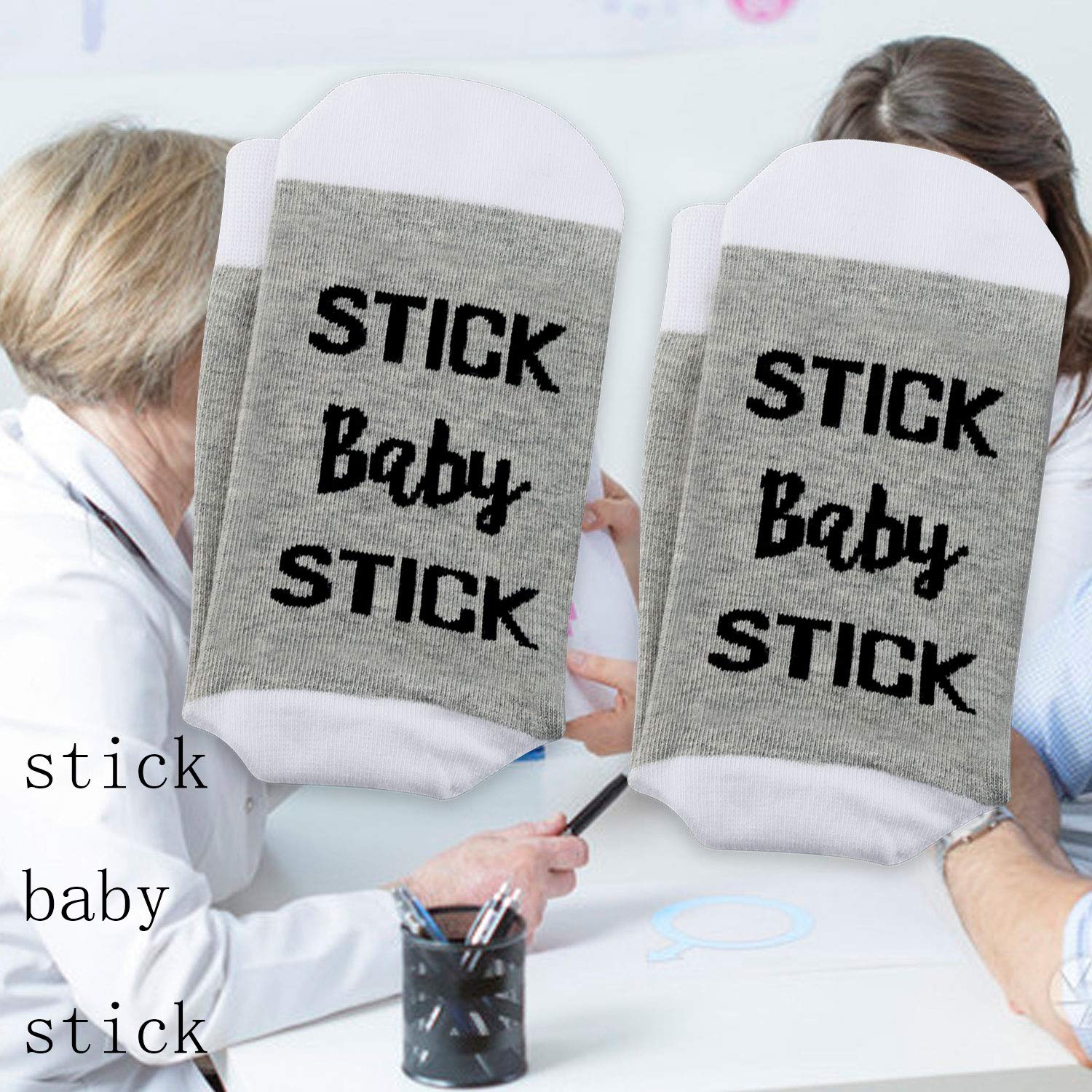 JXGZSO 1 Pair Lucky IVF Socks for Women - Fertility & Frozen Embryo Transfer Socks - Non-Slip Baby Stick Socks for IVF Treatment & Pregnancy Support