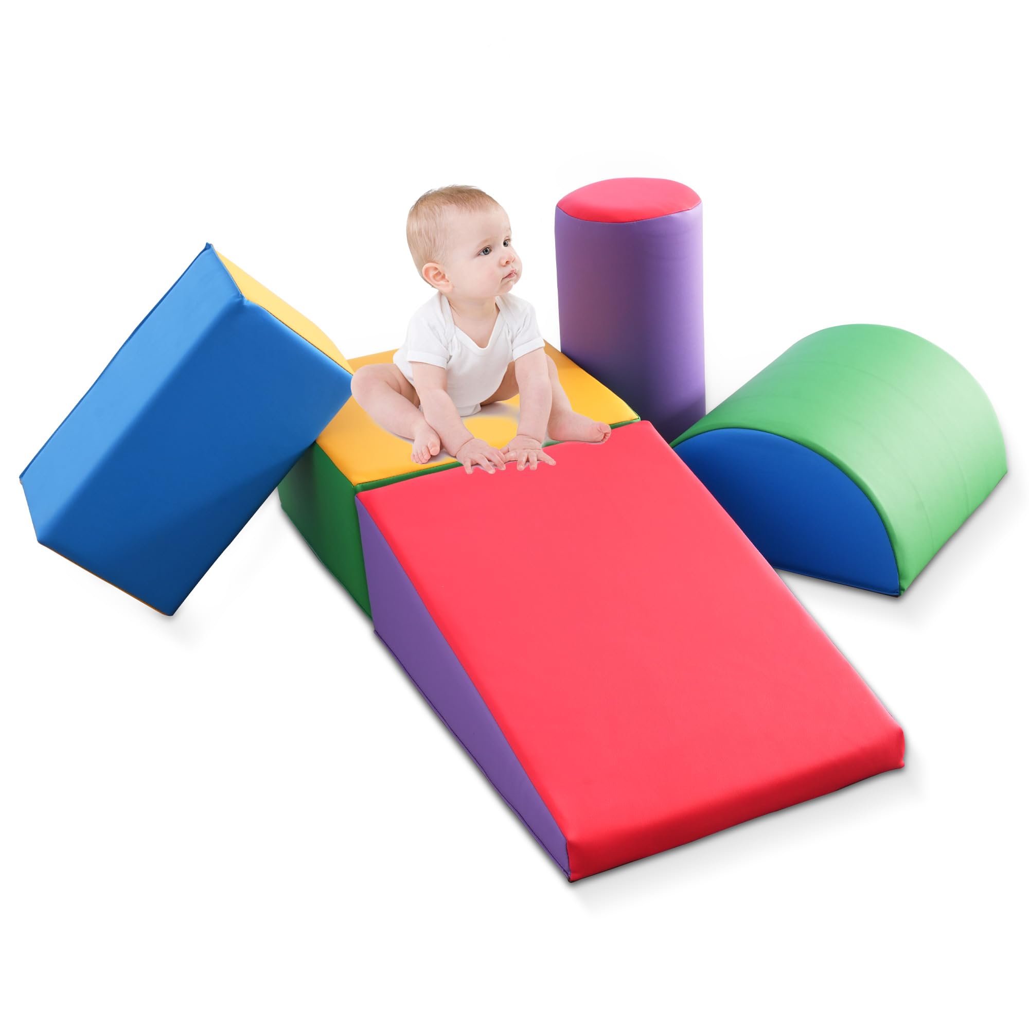 Foam Climbing Blocks for Toddlers 1-3 Years - 5-Piece Indoor Active Play Set for Kids, Safe Climb and Crawl Activity Toys for Home, Preschool & Daycare - Perfect for Developing Motor Skills & Active Playtime