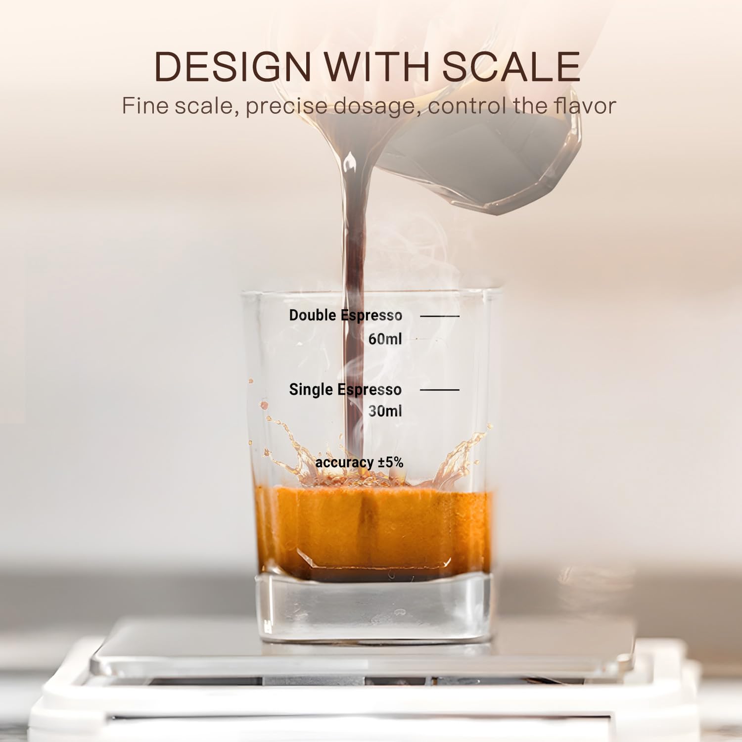 2 in 1 Espresso Maker with 20 Bar Pressure & 2-Pack 2oz Shot Glasses - Perfect for Home Baristas, Coffee Shops & Office Use