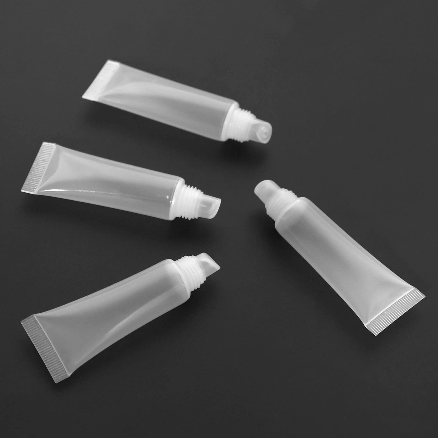 YUMIN 200 Pack 10ml Empty Lip Gloss Tubes - Refillable Soft Squeeze Lotion Containers for DIY Cosmetics, Travel Size | Perfect for Lip Balm, Essential Oils & Skincare Products On-The-Go