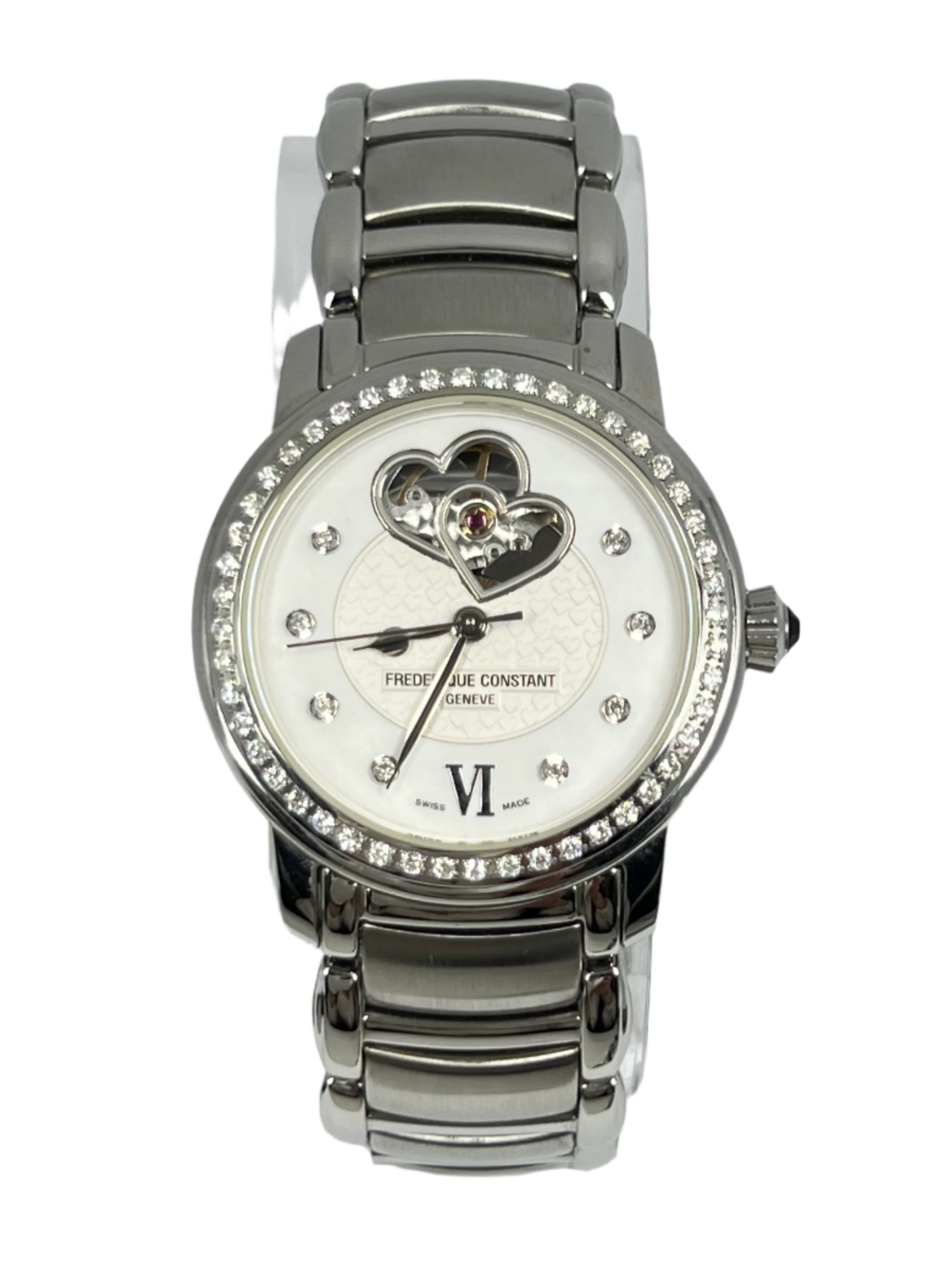 Frederique Constant Heart Beat Ladies Watch - Stainless Steel & Diamonds - Luxury Women's Timepiece for Formal Events, Business Meetings & Special Occasions