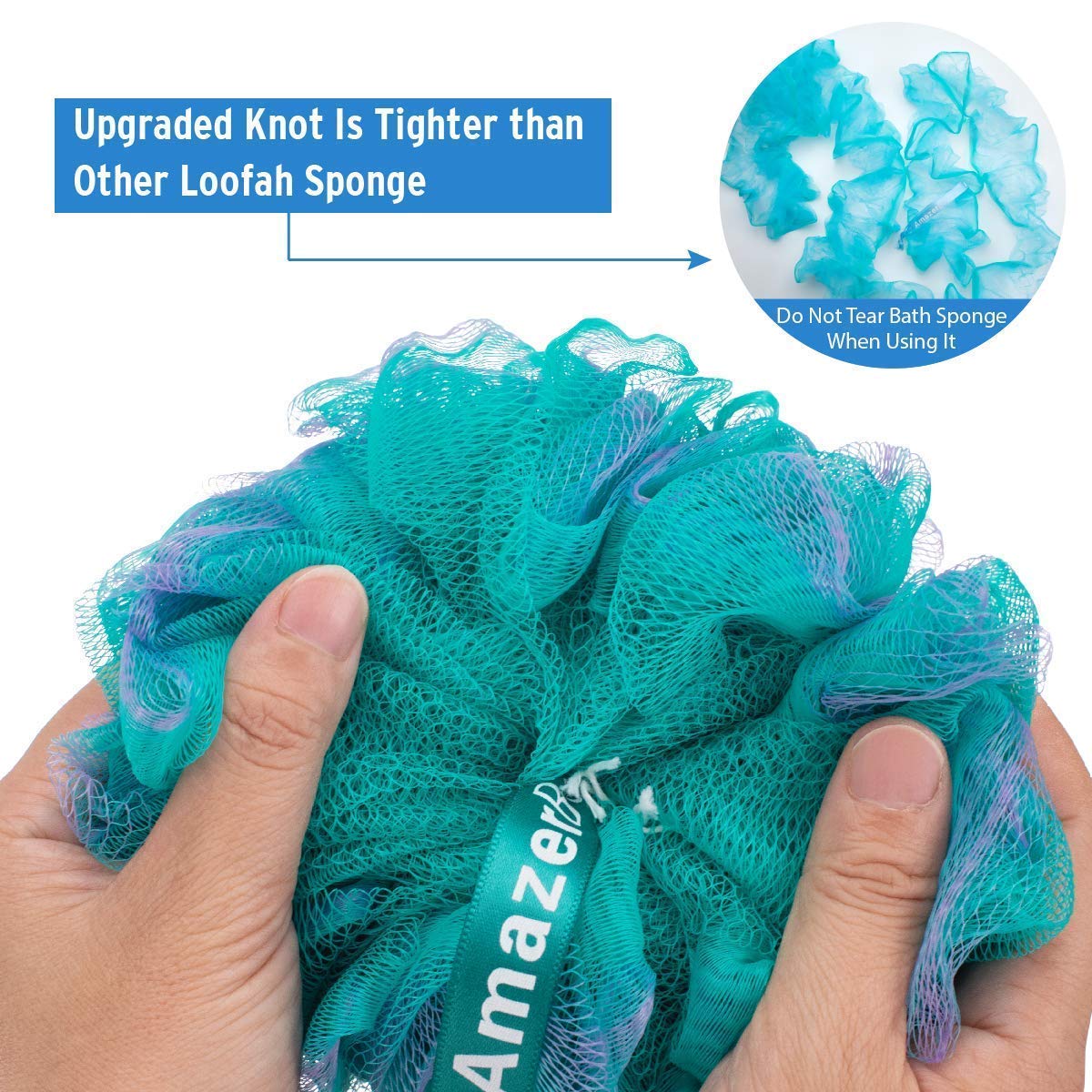 Amazer 75g Bath Sponge & Shower Loofah Ball Set (4-Pack) - Flower Design Exfoliating Body Scrubber for Men & Women - Perfect for Shower, Bath & Spa Relaxation