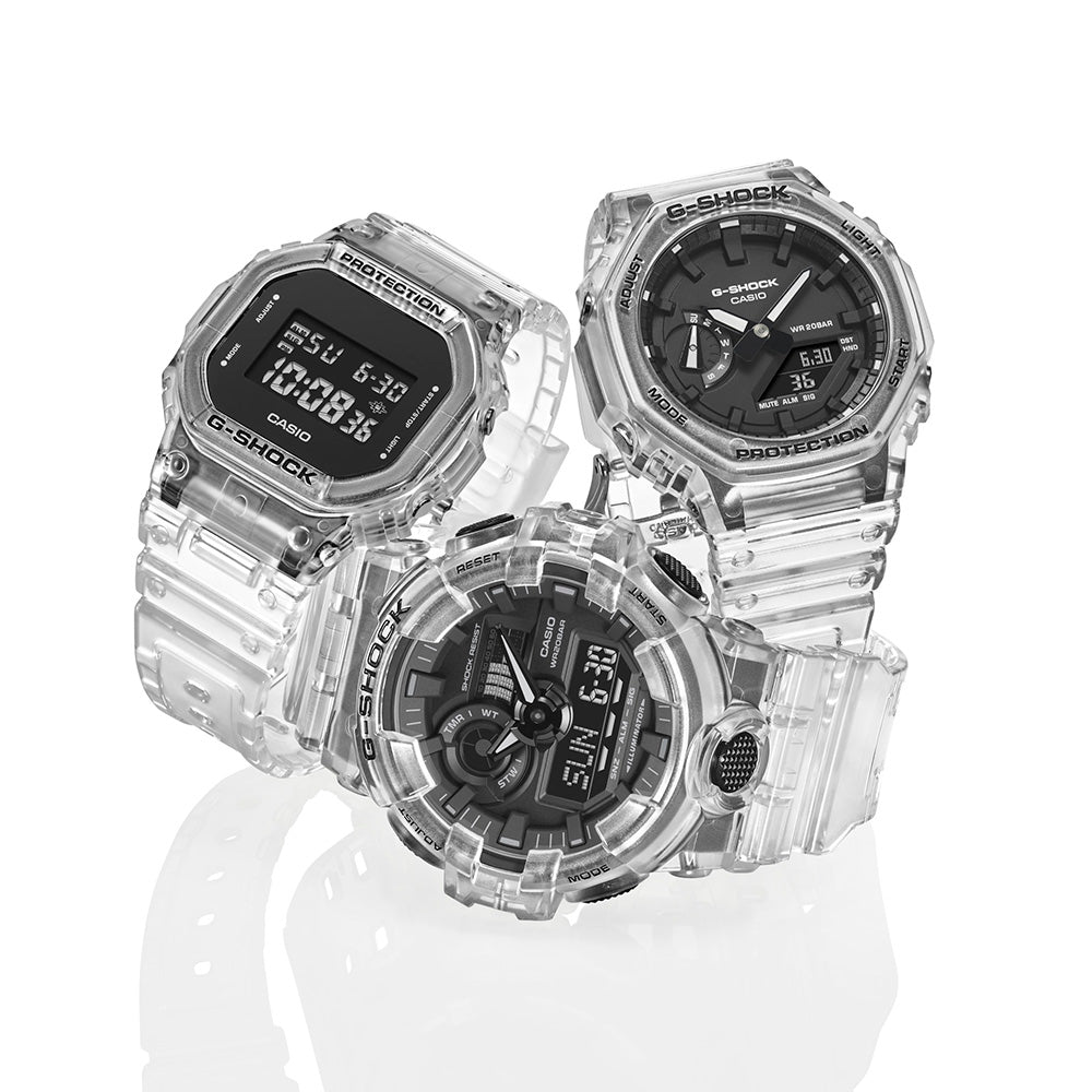 G Shock GA2100SKE 7A 'CasiOak' Transparent Series Watch - Shock Resistant Digital Analog Sport Watch for Men - Perfect for Outdoor Activities, Running & Extreme Sports