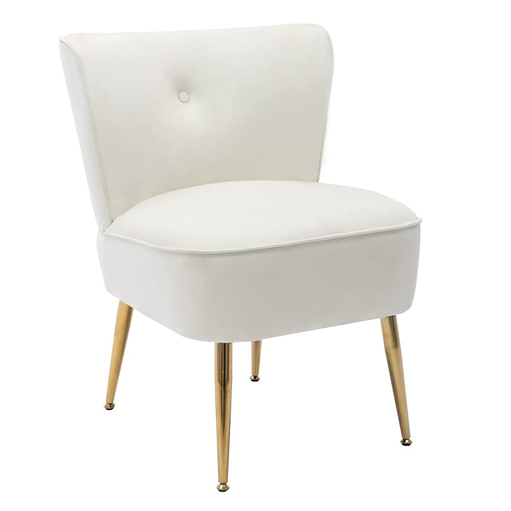 Red Colorful Side Chair with Fabric Upholstered Seat - Comfortable Back Support for Bedroom, Home Office, and Leisure Spaces (Ivory) | Perfect for Reading Nooks, Guest Seating & Workspace Accents