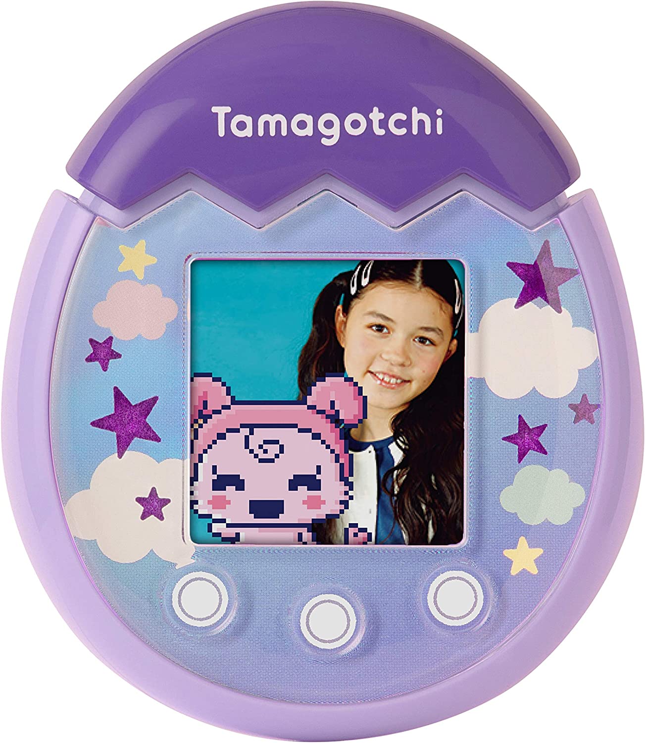 Tamagotchi Pix Sky Purple Virtual Pet - Interactive Digital Toy for Kids & Adults - Perfect for Gifts, Collectibles & Nostalgic Fun
