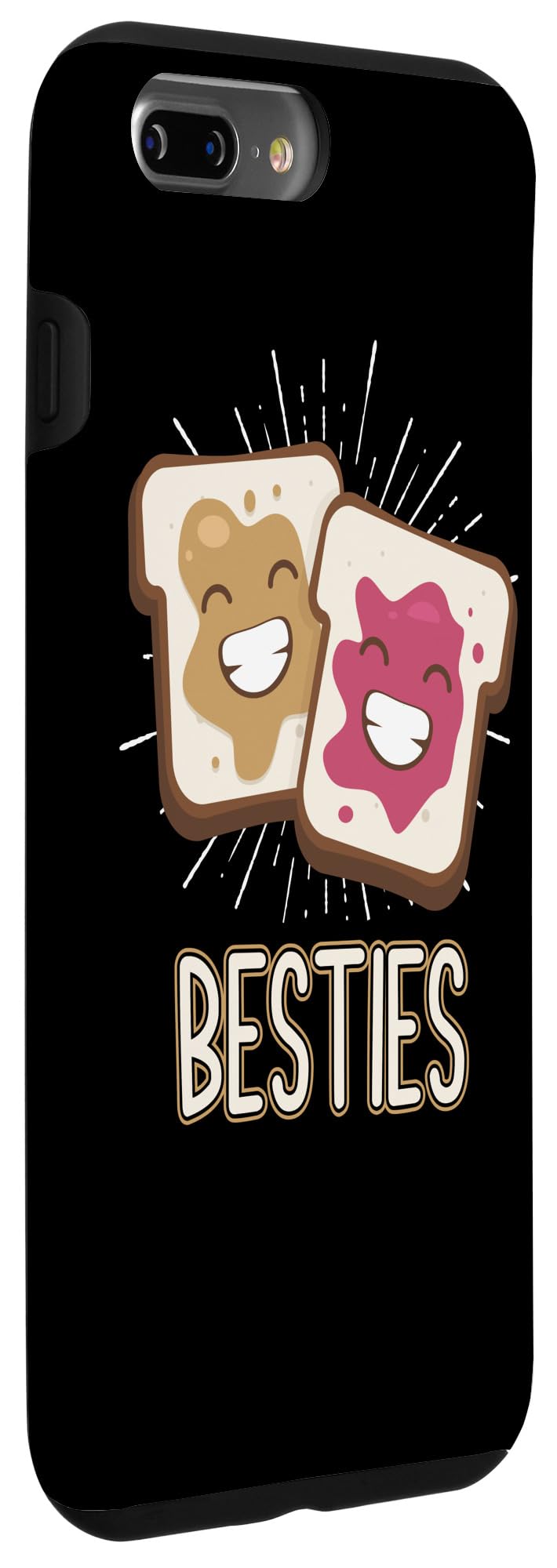 Funny Matching Bestie Phone Case for iPhone 7 Plus/8 Plus - Peanut Butter & Jelly Design - Perfect Gift for Friends, Couples, and BFFs (Great for Birthdays, Anniversaries, and Friendship Day)