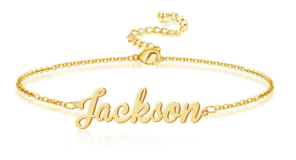 Custom Name Anklet Bracelet for Women - Personalized Dainty Cable Chain Anklet Jewelry Gift for Girlfriend, Wife, Daughter | Perfect for Beach, Wedding, Anniversary & Everyday Wear