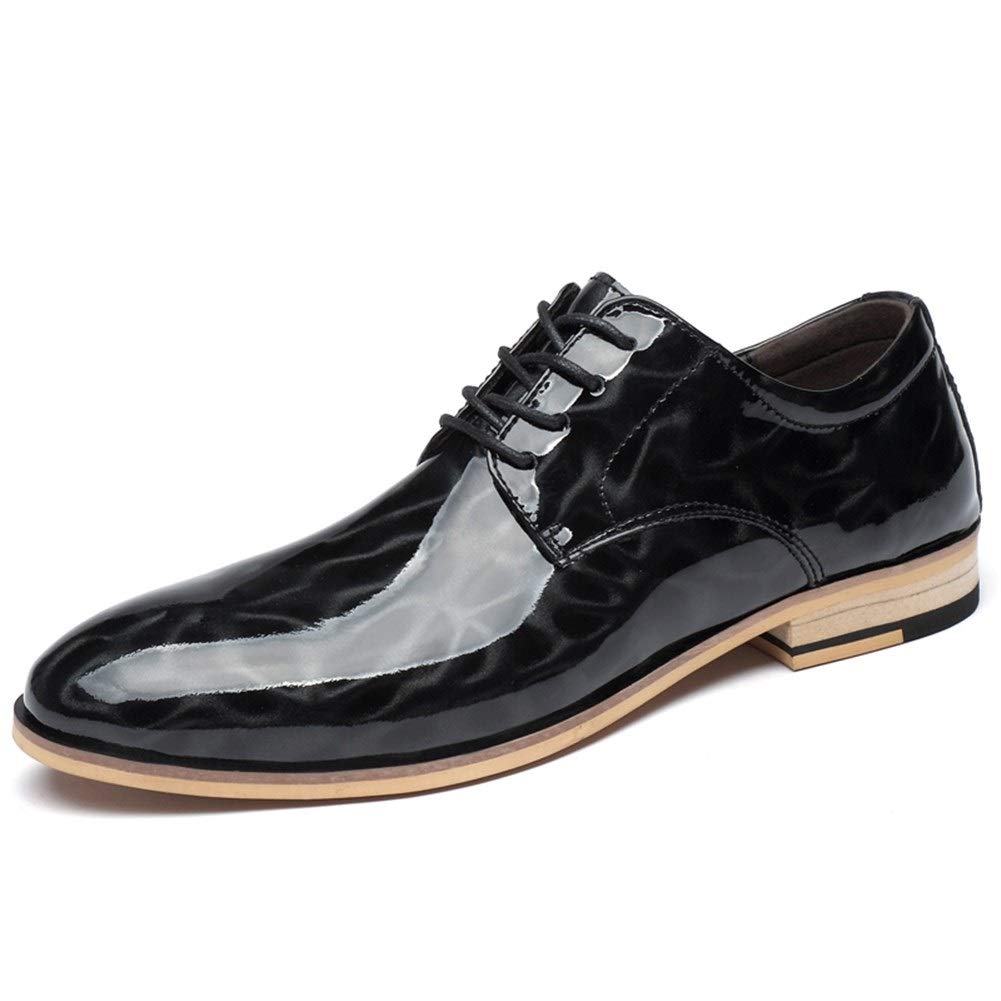 Men's Two-Tone Oxford Dress Shoes - Genuine Leather Lace-Up Derby Shoes with Slip-Resistant Sole & Block Heel | Formal Business, Wedding & Prom Occasions
