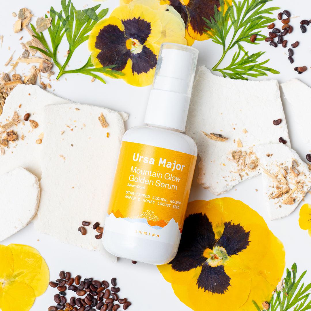 Mountain Glow Golden Serum - Anti-Aging Face Serum with Vitamin C & Hyaluronic Acid | Brightening & Hydrating Skincare for Women | Perfect for Night Routine & Daily Glow Boost