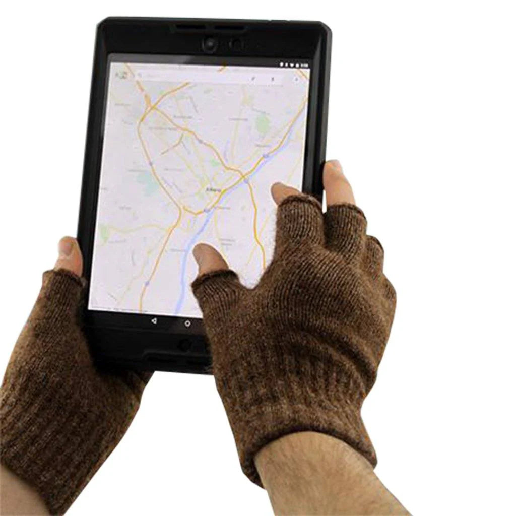 Premium Fingerless Gloves - Soft Alpaca Wool for Men & Women - Warm Winter Accessories for Typing, Driving & Outdoor Activities