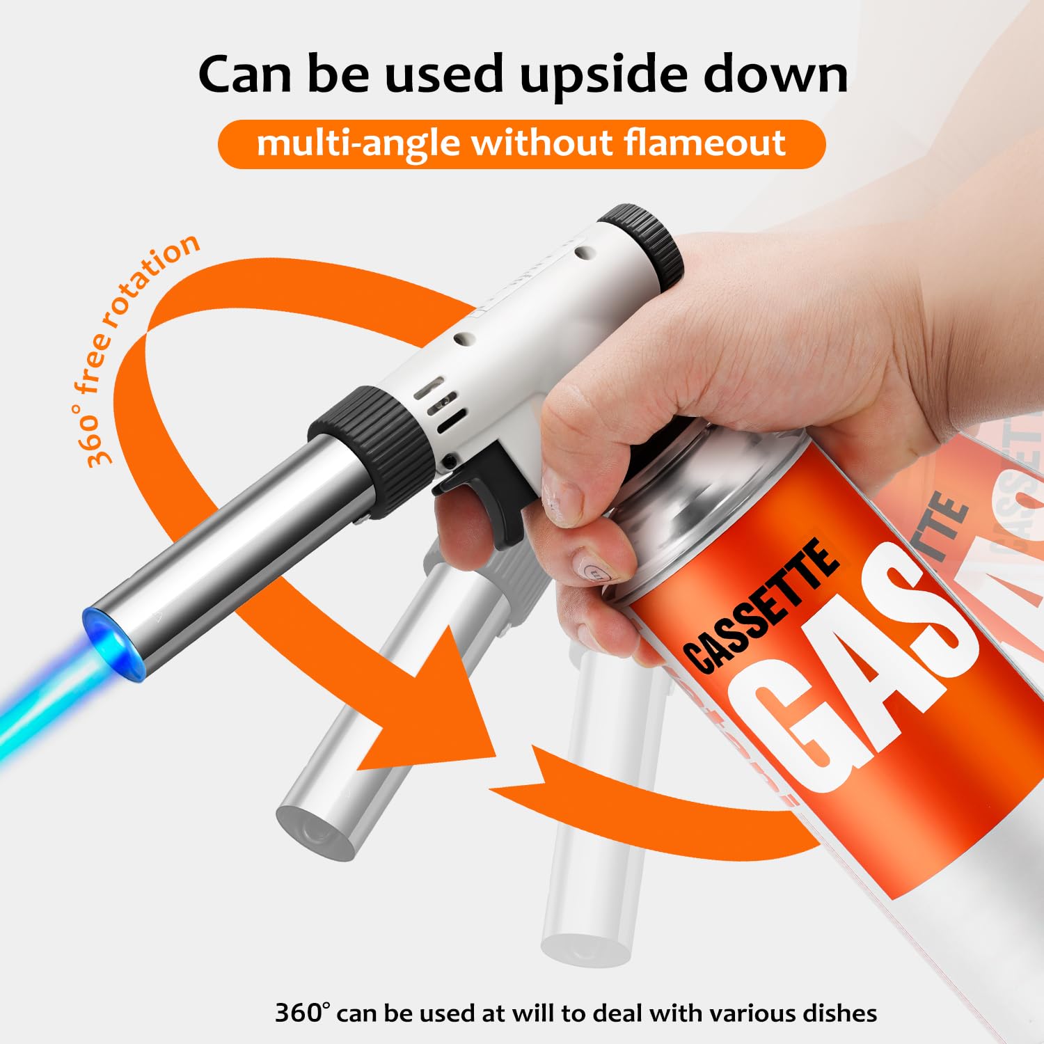 Professional Japanese Butane Kitchen Torch - Adjustable Flame Culinary Blowtorch for Creme Brulee, BBQ, Baking, Jewelry Making | Perfect for Home Chefs & Professional Kitchens