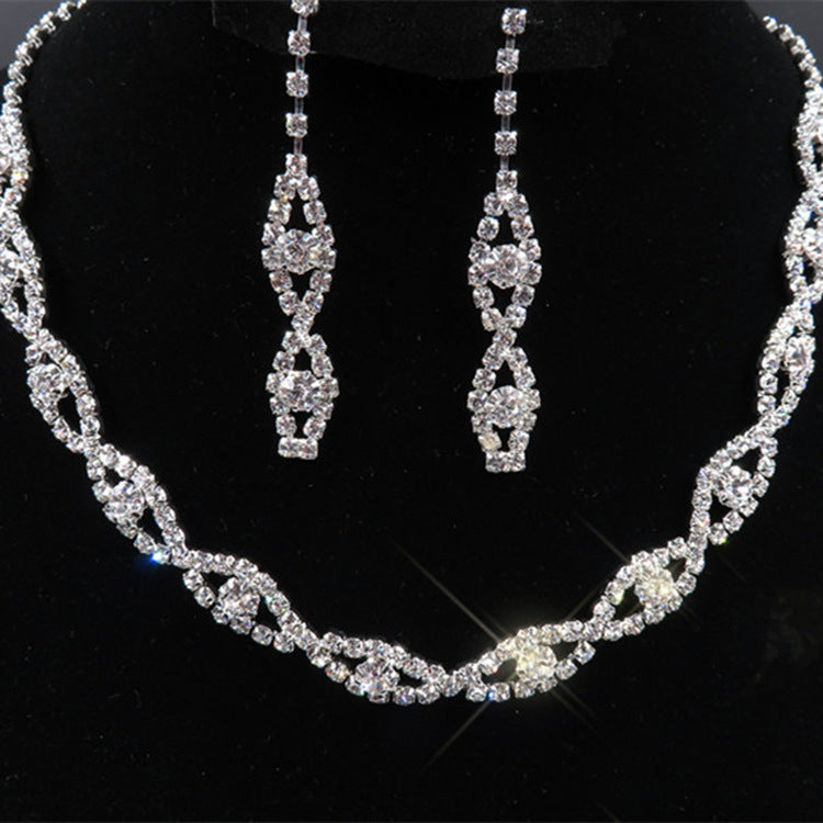 2-Piece Elegant Jewelry Set for Brides - Fashionable Electroplated Alloy Wedding Jewelry - Factory Direct - Perfect for Weddings, Prom & Special Occasions