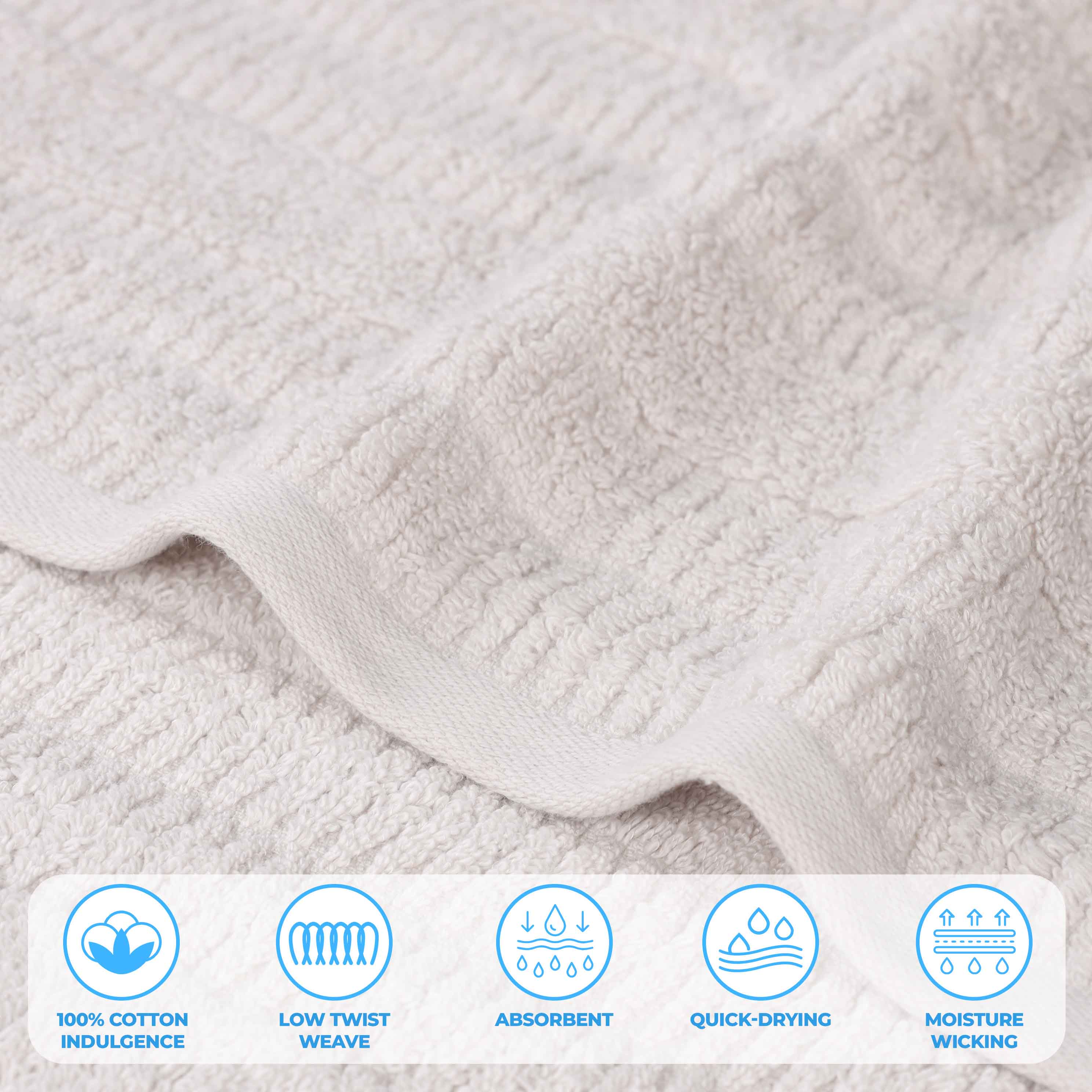 Premium Mika Smart Twist Cotton Bath Sheets - Ultra Soft & Absorbent, Set of 2 (Grey) - Luxury Spa & Bathroom Essentials for Hotels & Home Use