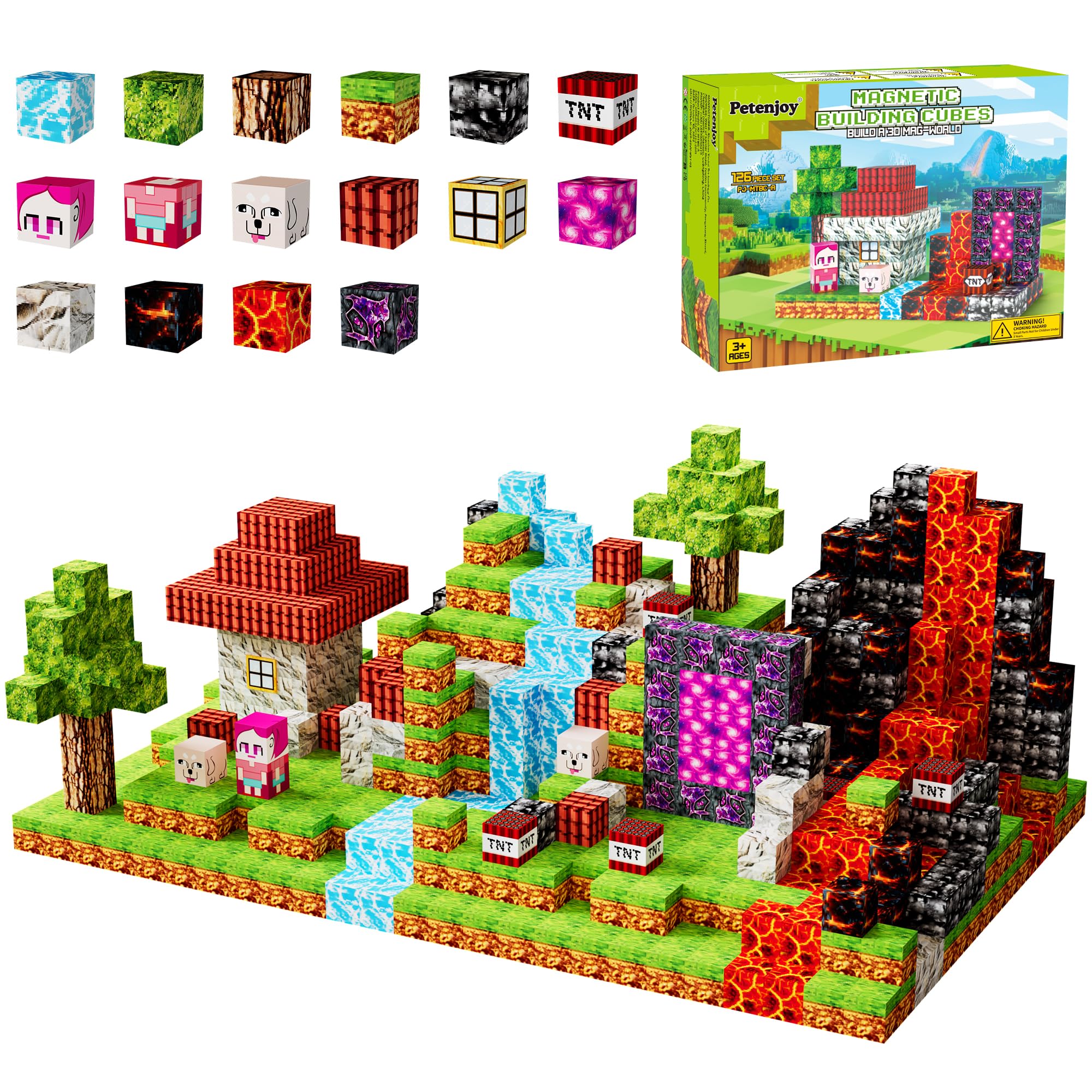 **126 PCS Magnetic Building Blocks for Kids - STEM Educational Toys for Boys & Girls Ages 3-7, 1 Inch Magnetic Cube Sensory Toys for Toddlers - Perfect for Creative Play & Learning at Home or School**